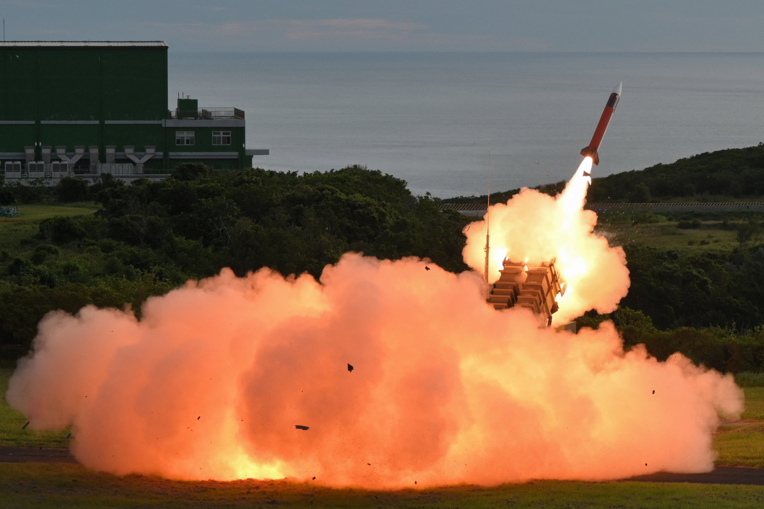 A US-made MIM-104 Patriot surface-to-air missile is launched during a live fire exercise in Taiwan in August