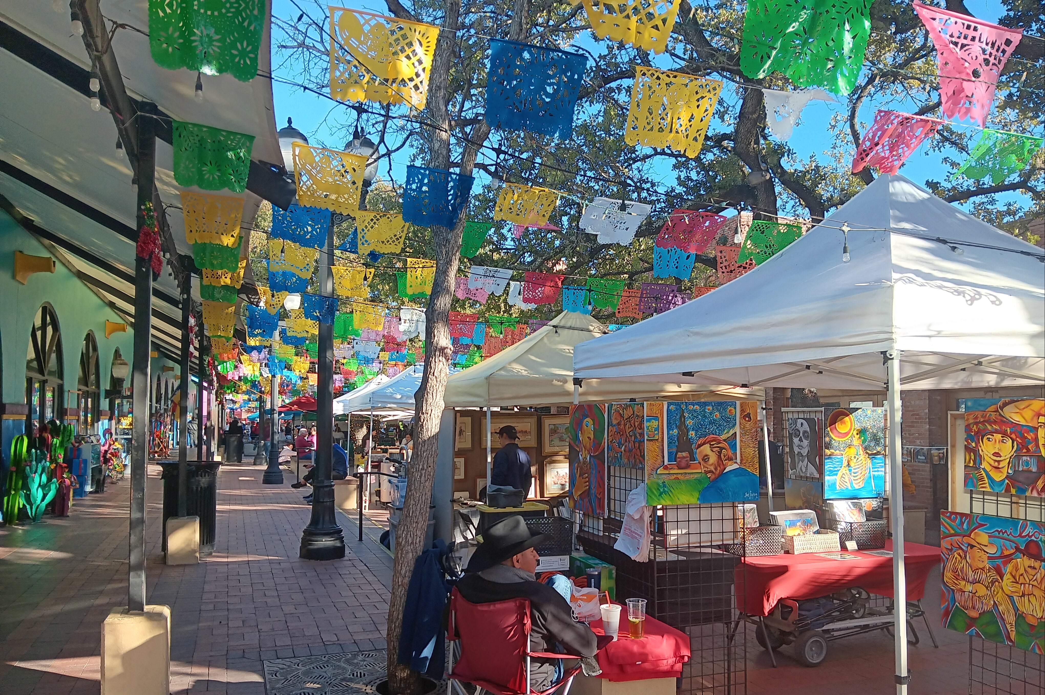 The colourful Historic Market Square sits in San Antonio