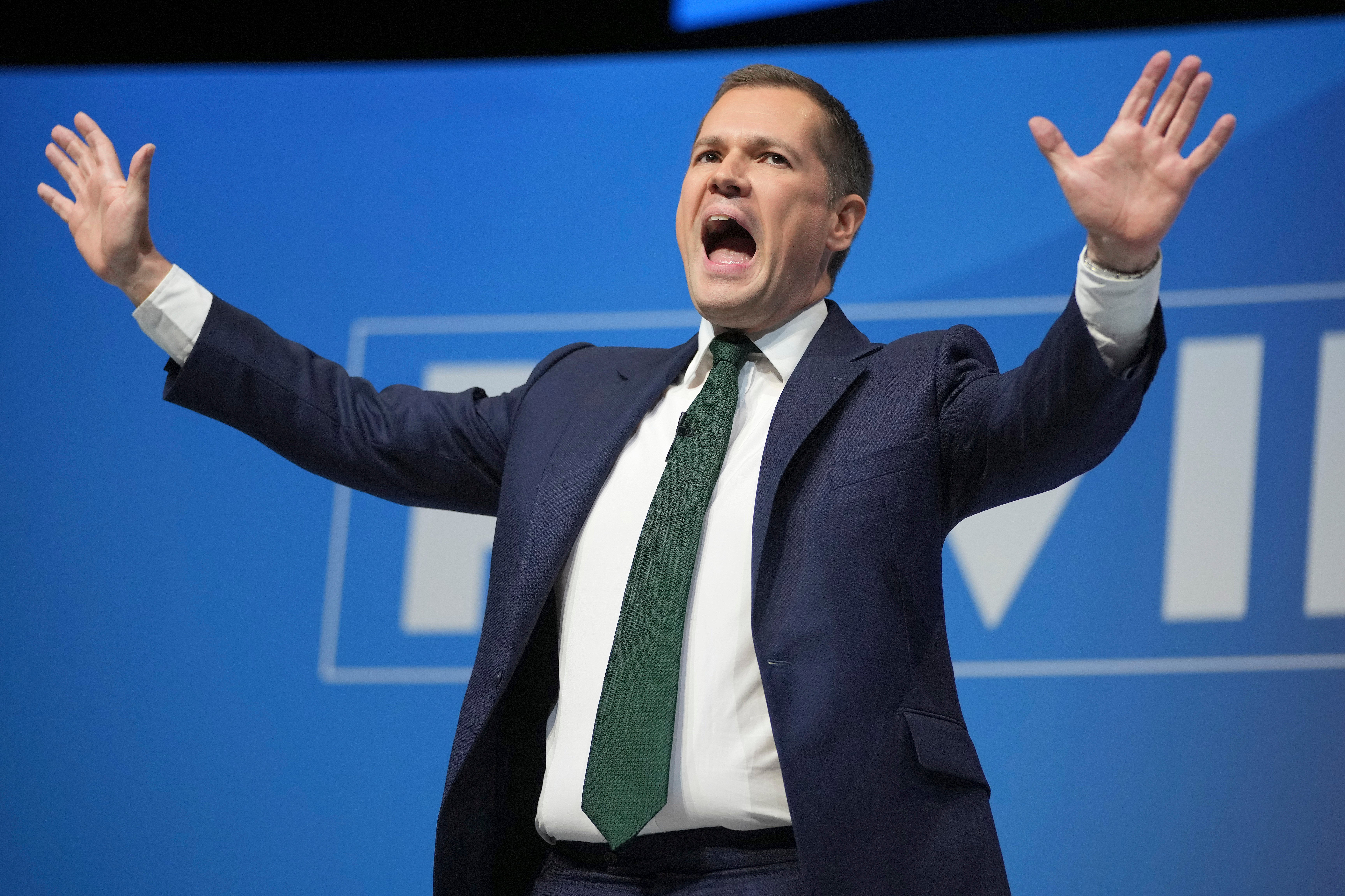 Robert Jenrick at the Conservative Party conference in Birmingham