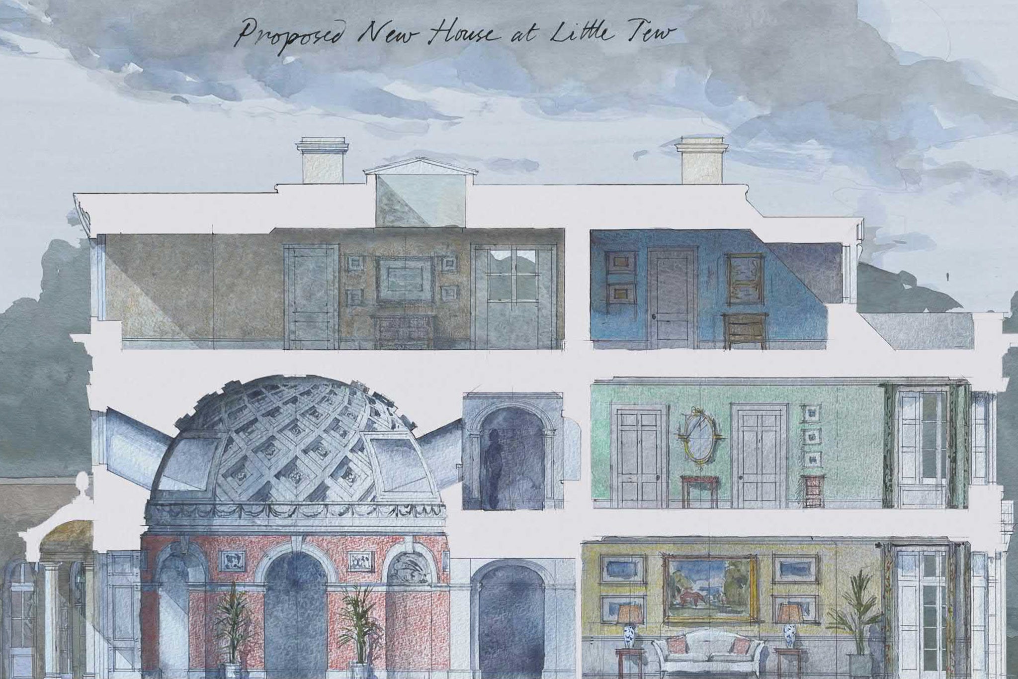 A cross section of the proposed mansion, which is currently under review.