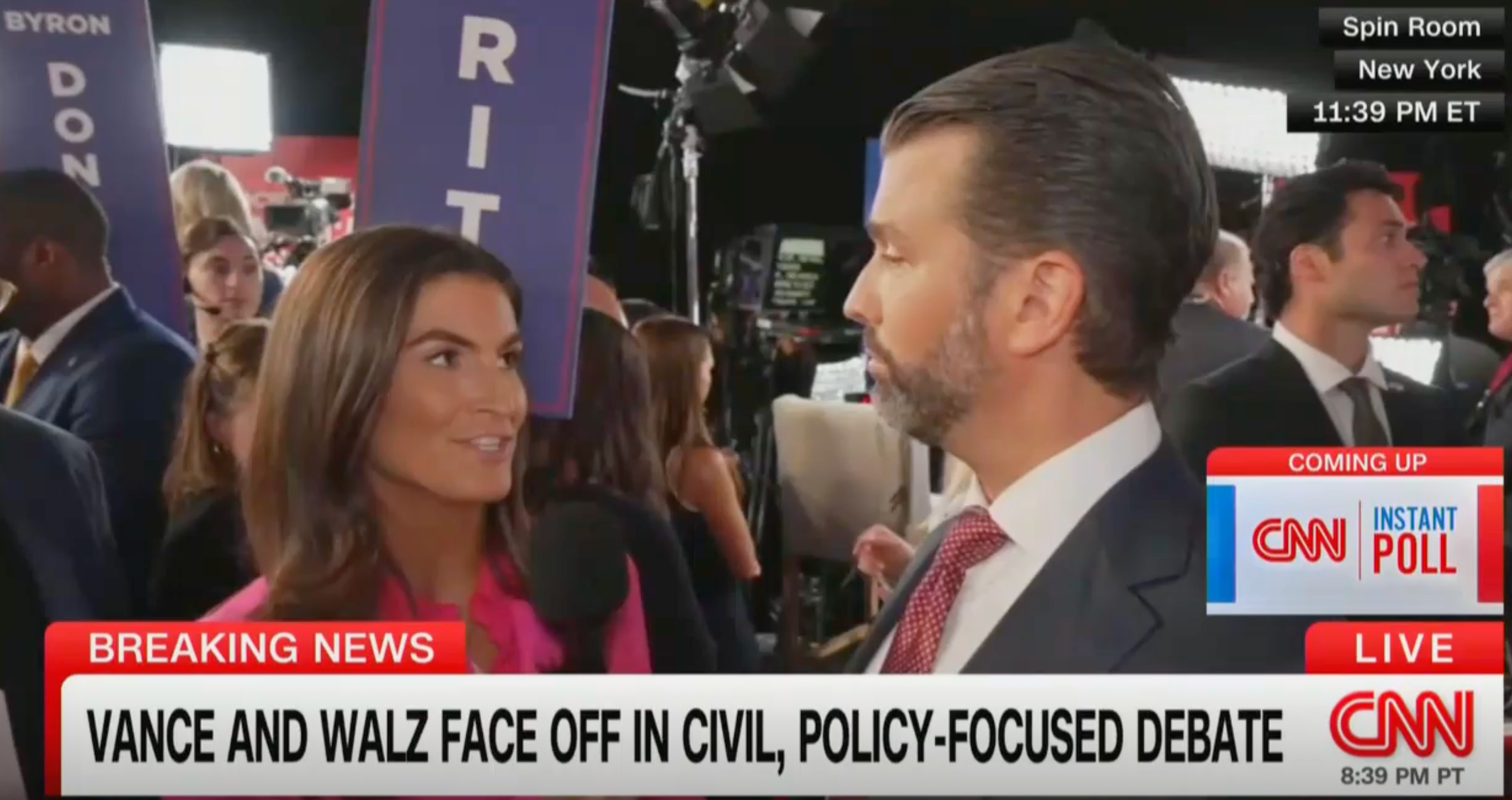 Donald Trump Jr and Kaitlin Collins clashed live on air