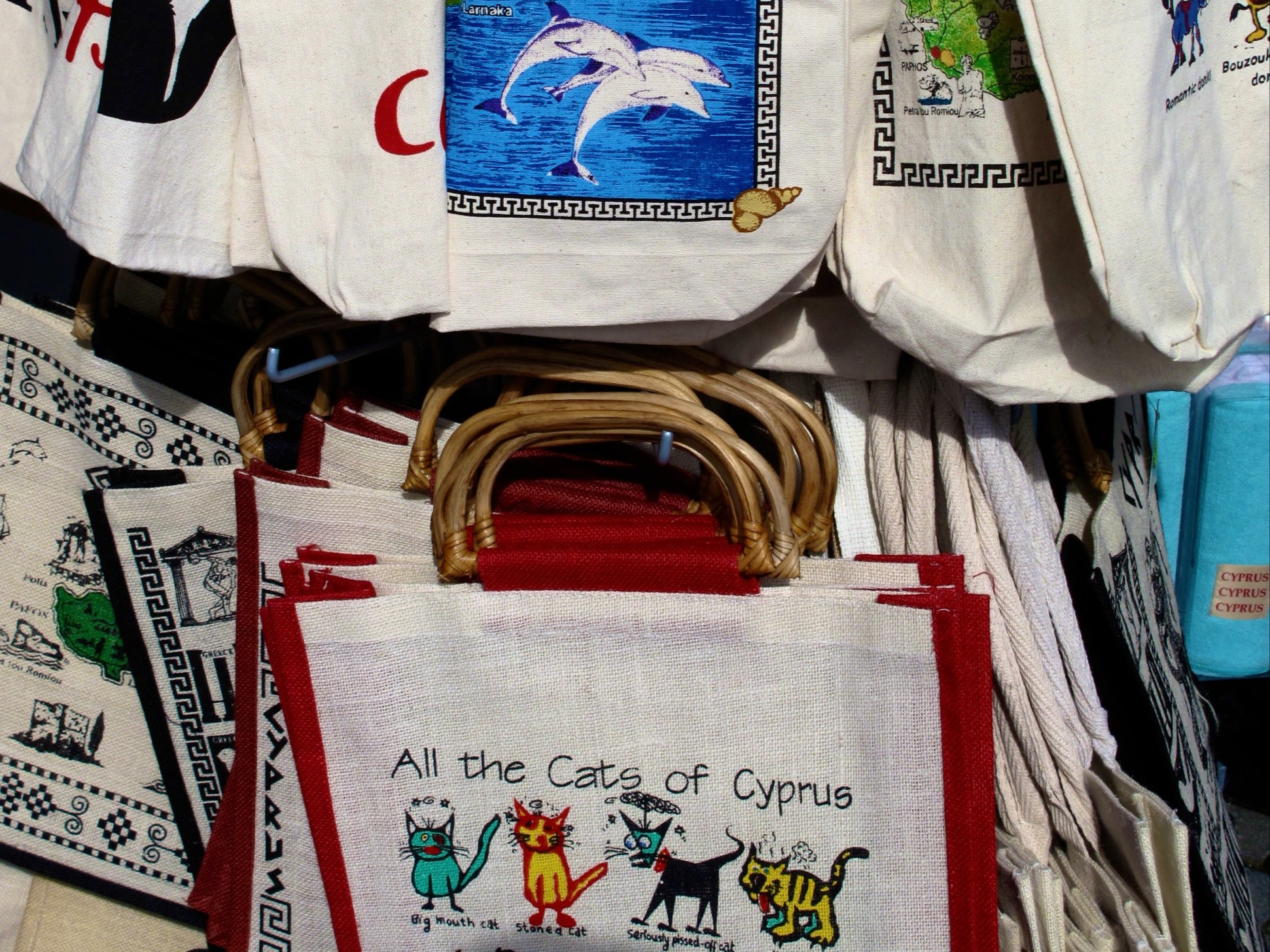 Buyer’s market: Souvenirs on sale in Ayia Napa, the leading Cypriot beach resort