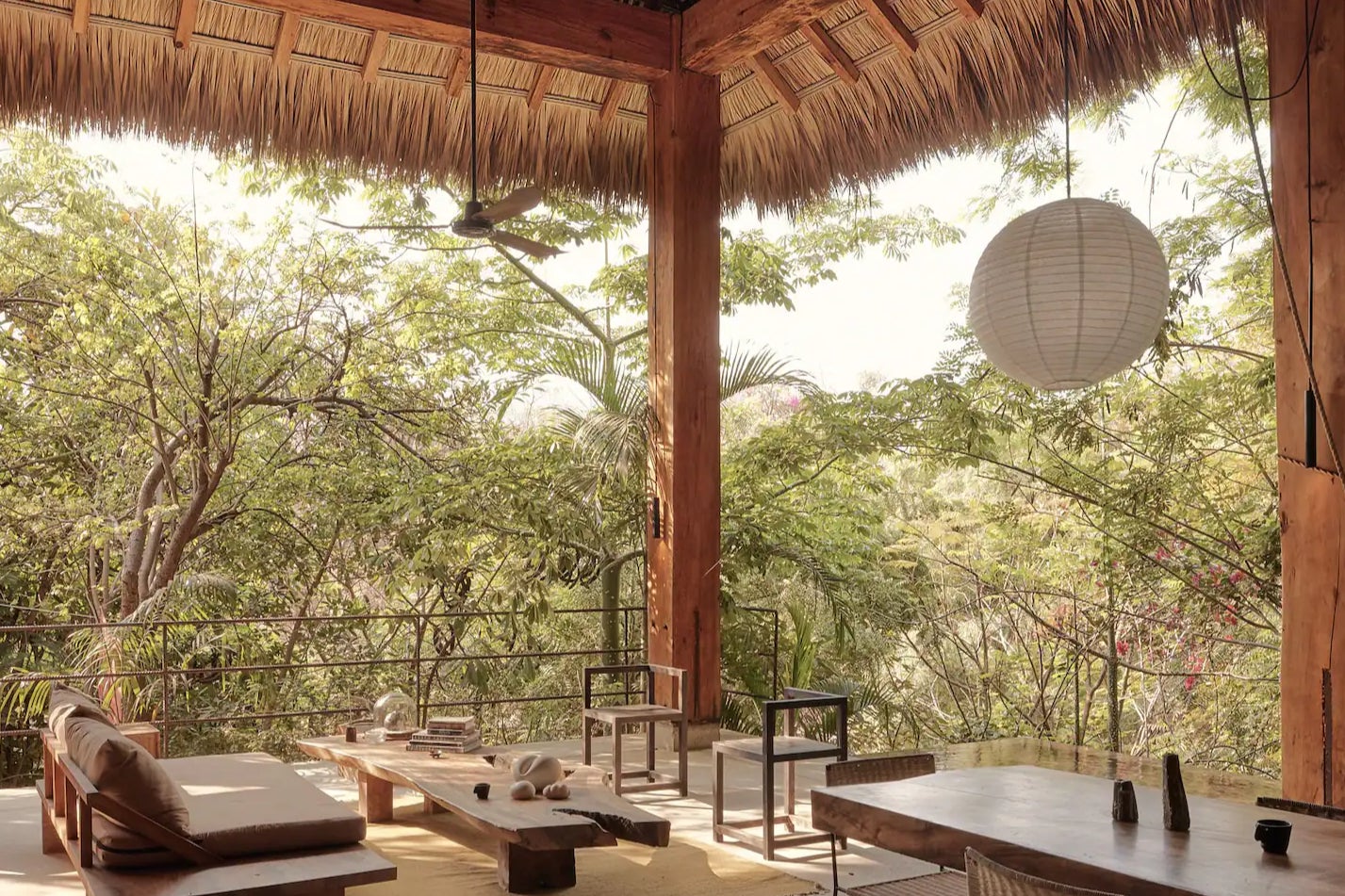 Laze about under the palapa veranda while you dry off from the ocean