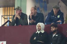 Prince of Wales cheers on Aston Villa in match against Bayern Munich