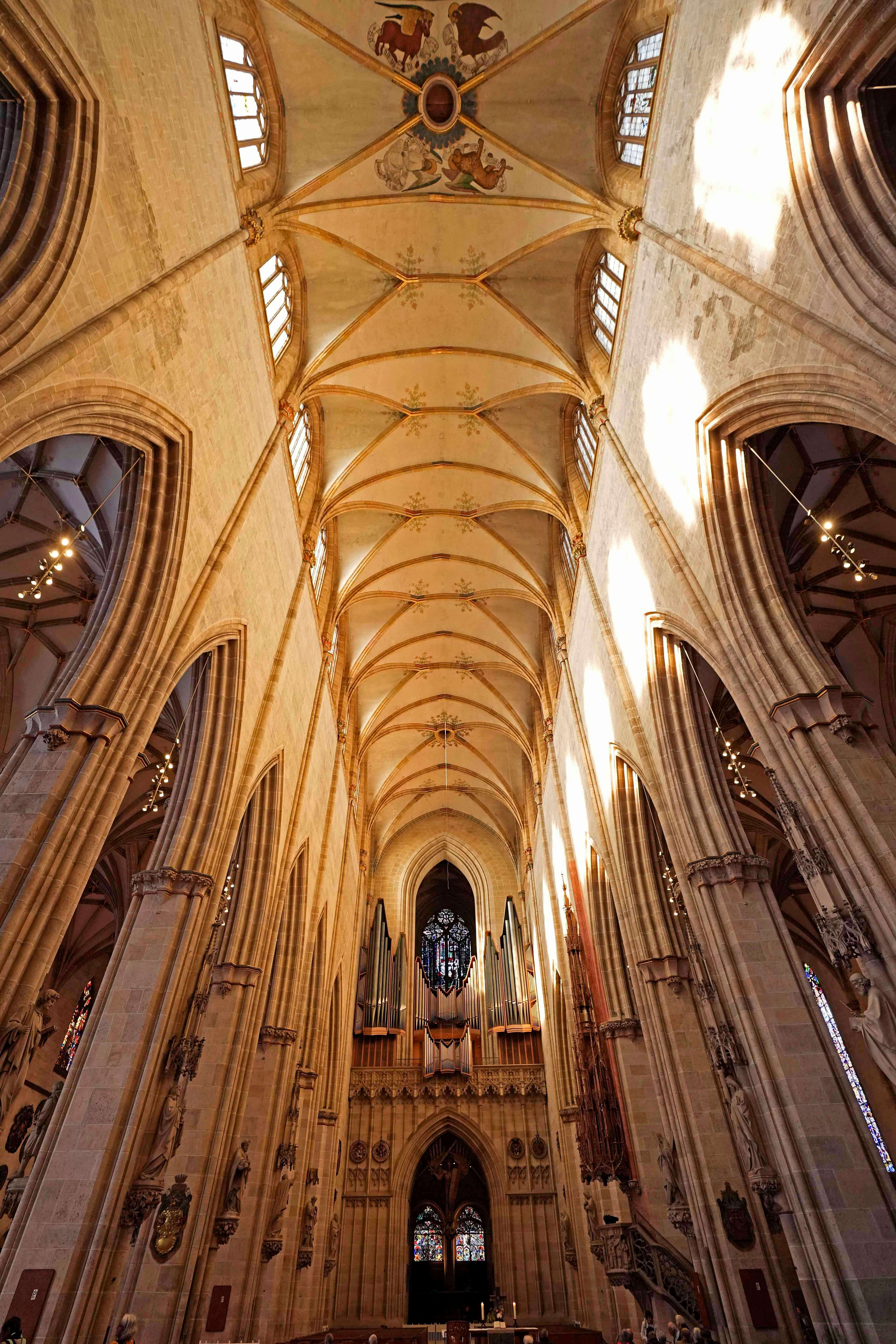 Interior view of Ulmer Münster, the world’s tallest church, in Ulm, Germany,