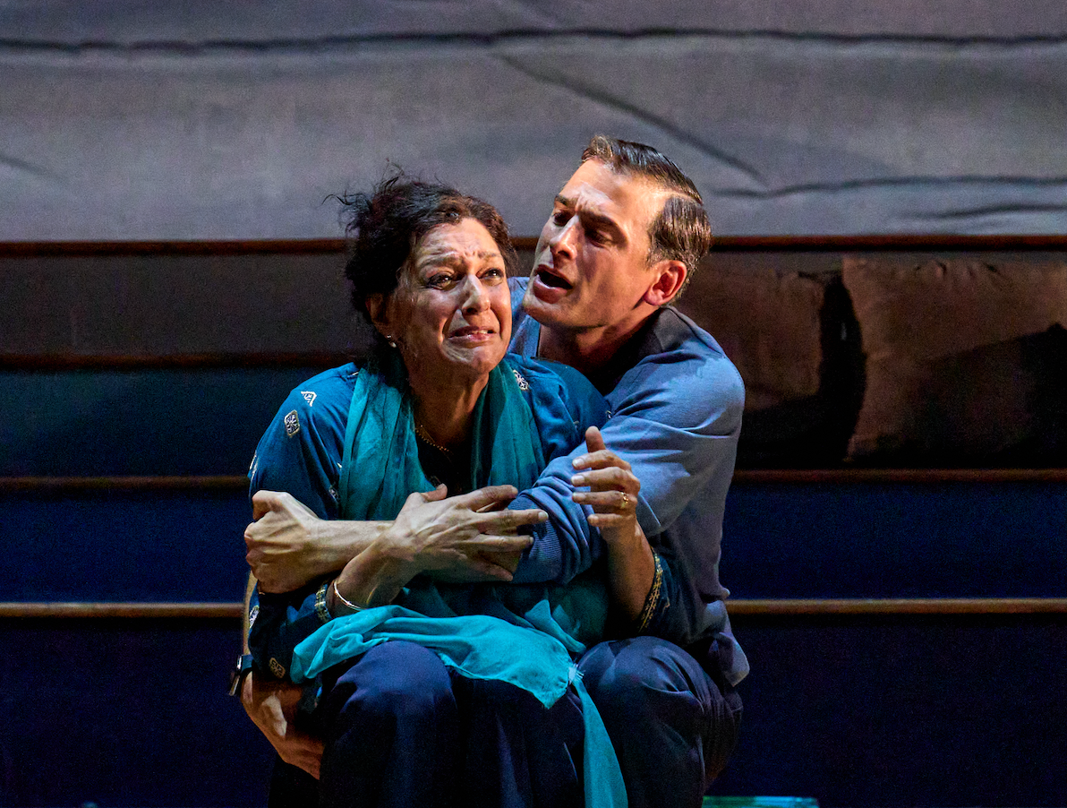 Meera Syal (Queenie) and Marc Elliott (Gopal) in ‘A Tupperware of Ashes’