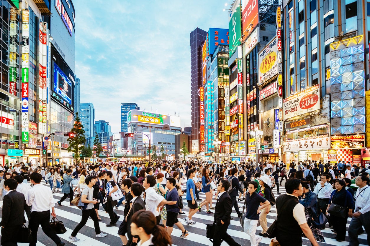 File. A crossing in Shinjuku, Tokyo