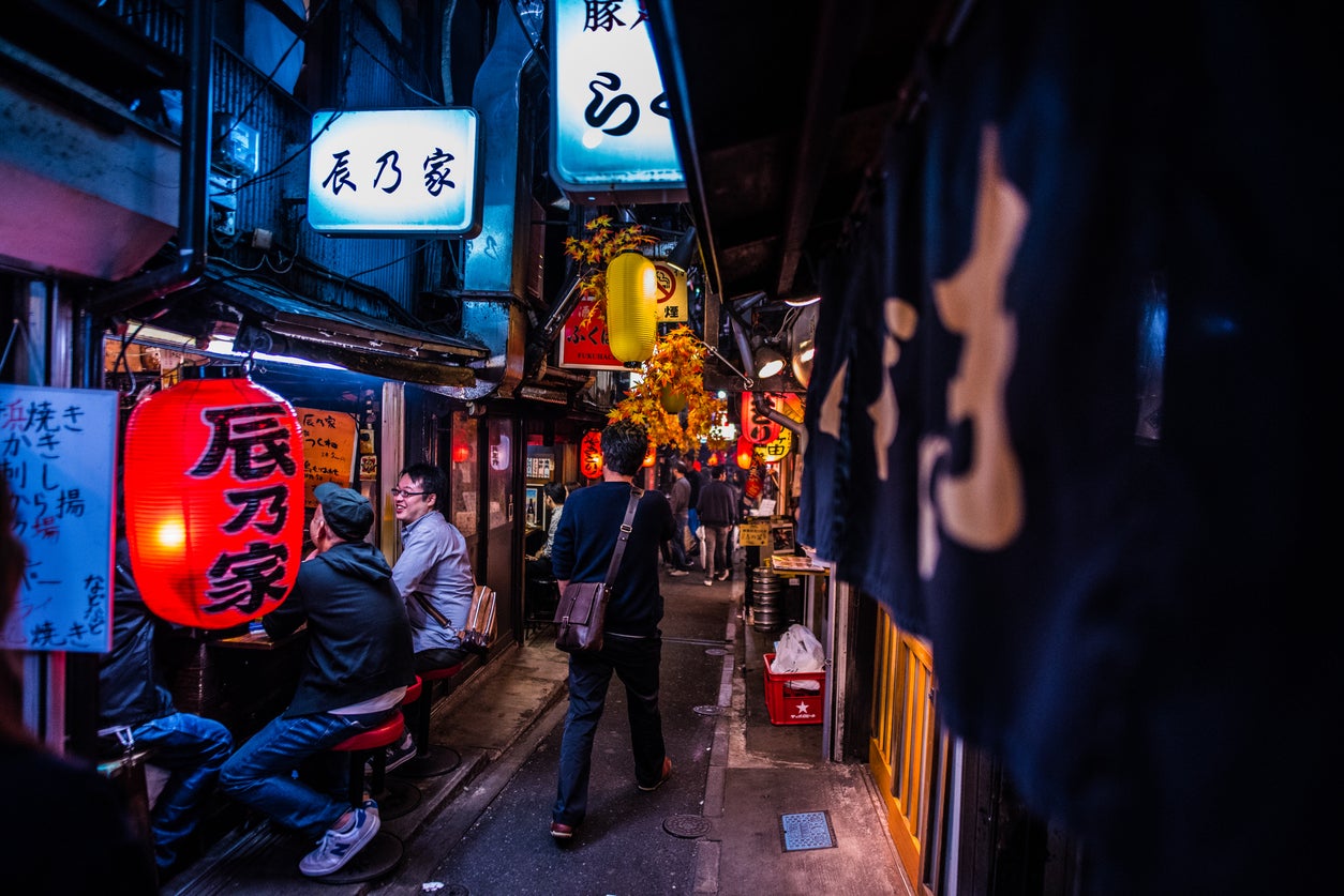 Izakaya bars located in Tokyo’s Omoide Yokocho street