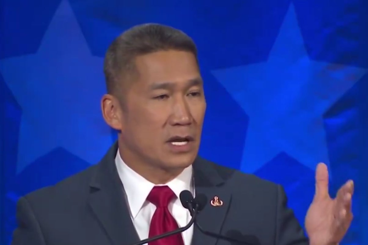 Republican Virginia Senate candidate Hung Cao went on a wild rant during his debate against Democrat Tim Kaine on October 2 2024