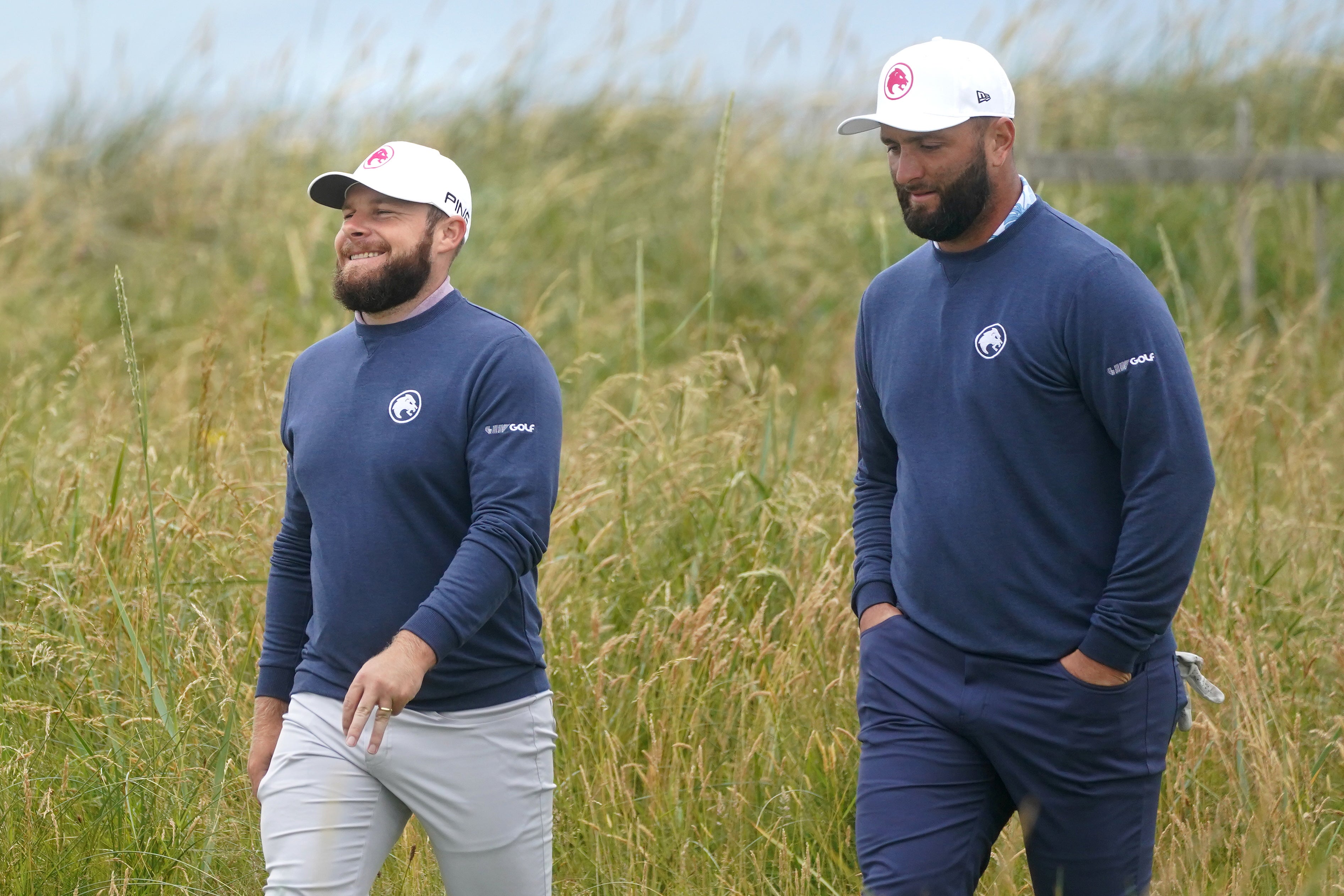 Hatton (left) and Rahm (right) both shot 65 at Carnoustie on day one of the Alfred Dunhill Links Championship