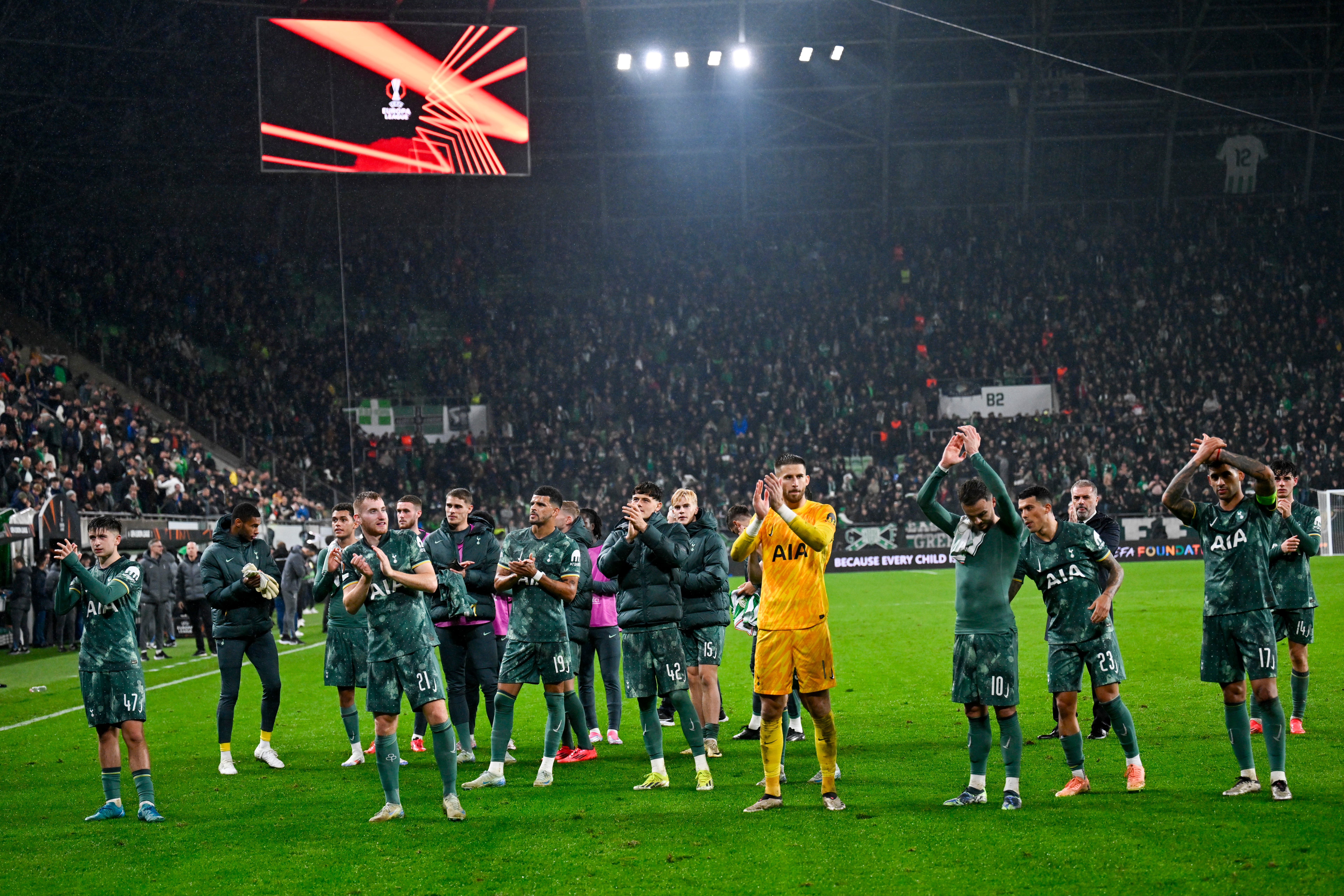 A youthful Tottenham team which included four teenagers claimed a 2-1 win at Ferencvaros (AP Photo/Denes Erdos/PA)