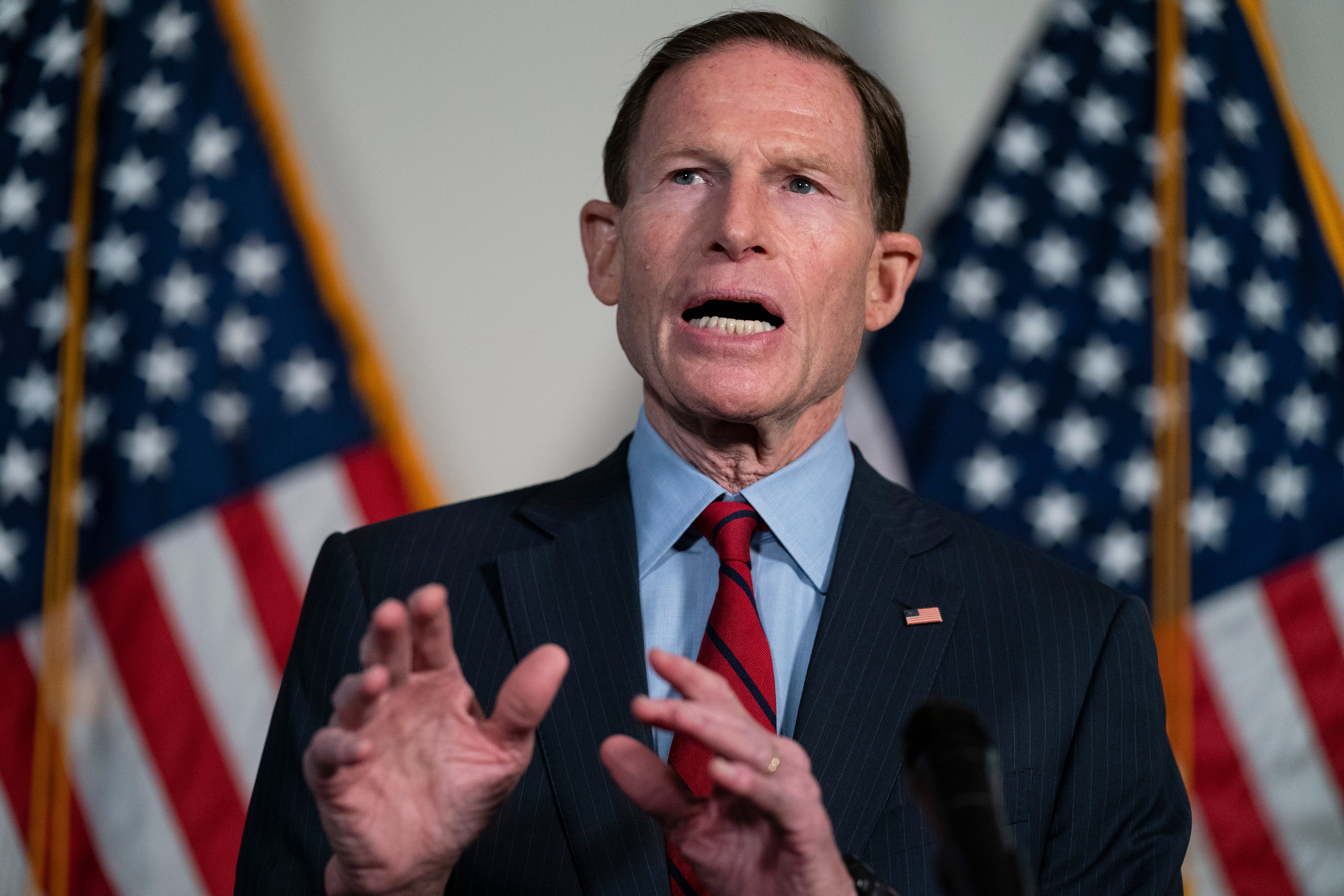 Democratic Sentor Richard Blumenthal said that Trump would face a ‘hugely negative reaction’ once the effects of his proposed tariffs were felt at home in the US