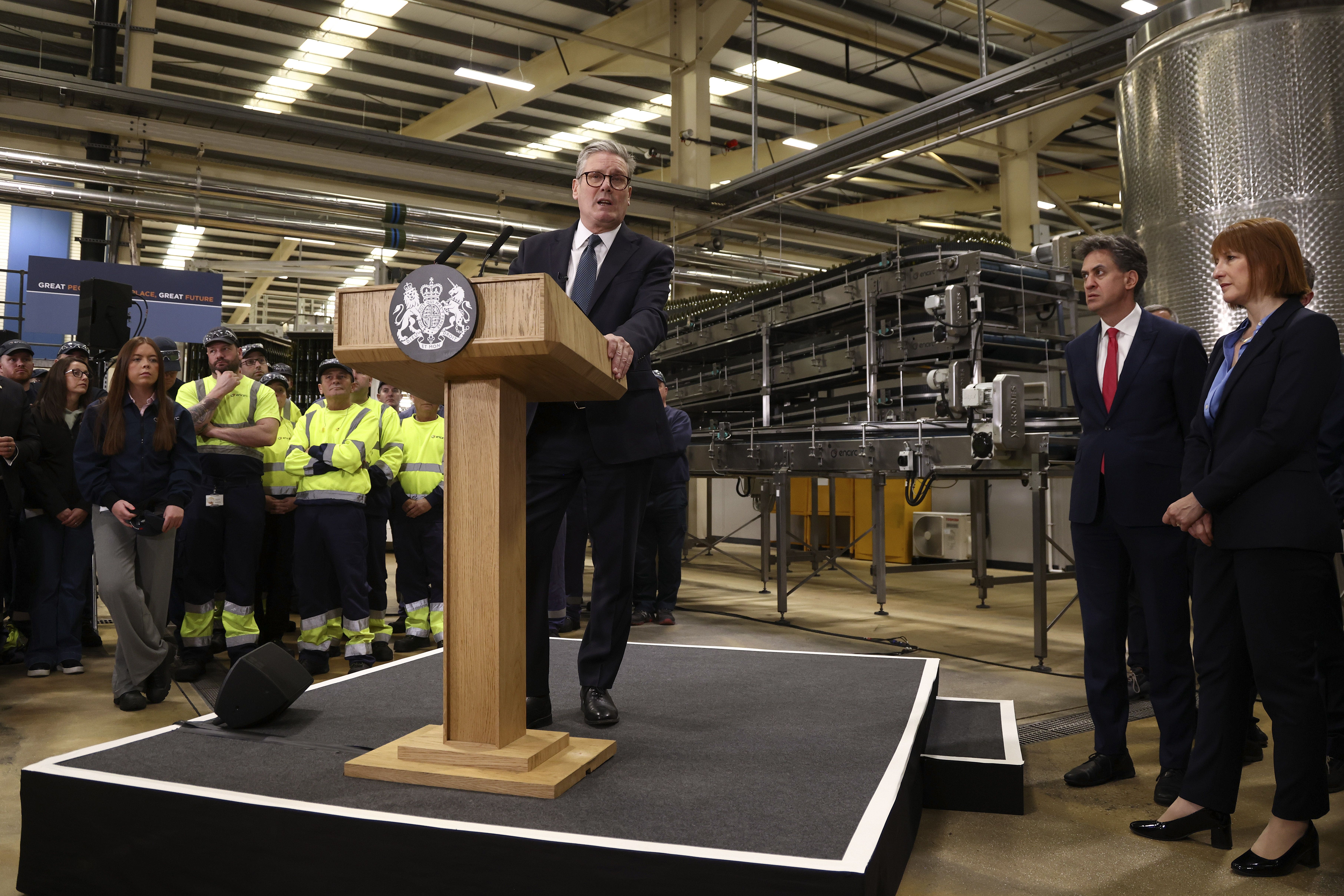 Prime Minister Sir Keir Starmer gives a speech (PA)