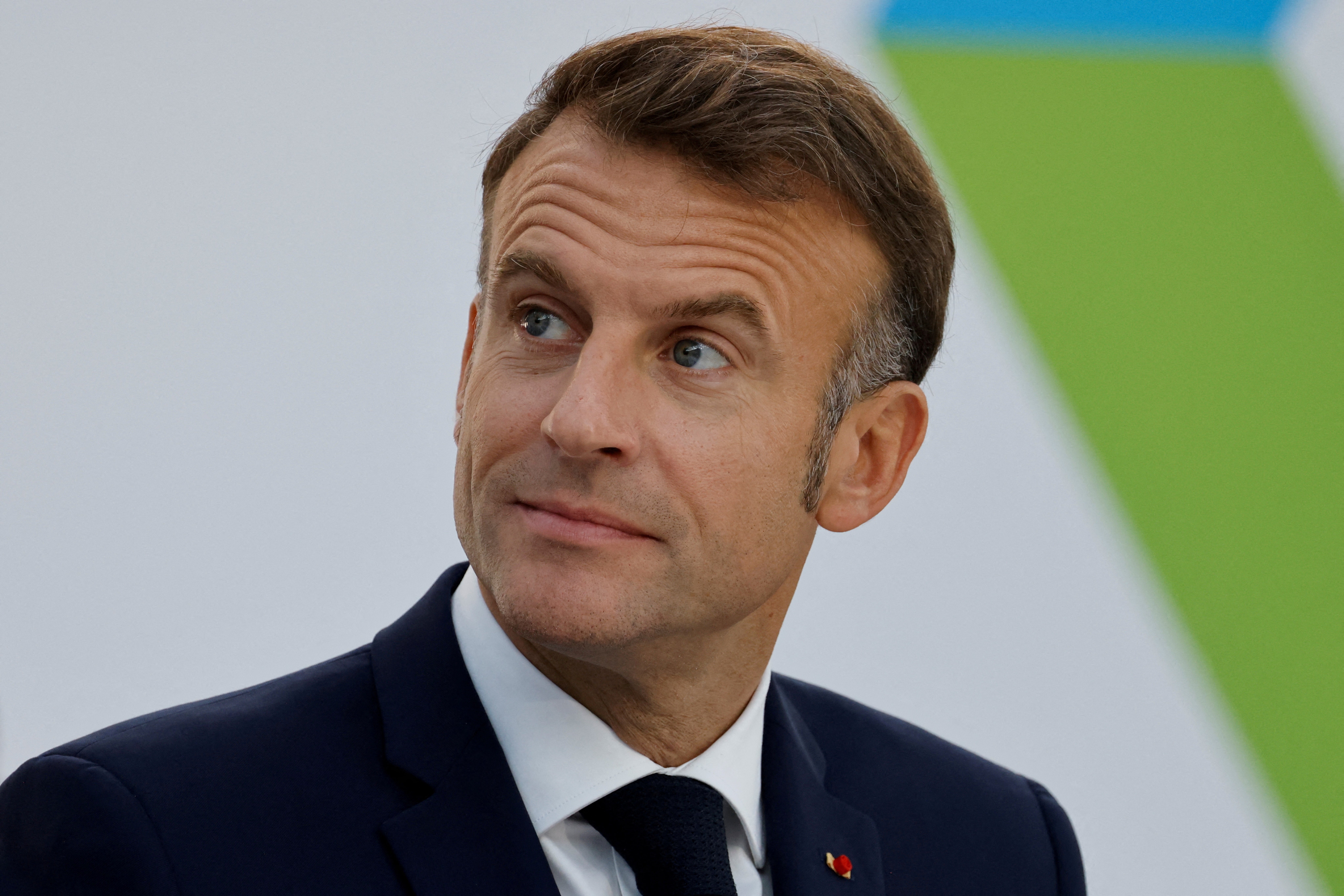 French President Emmanuel Macron attends the opening session of the 19th Summit of the Francophonie at the Grand Palais in Paris, France