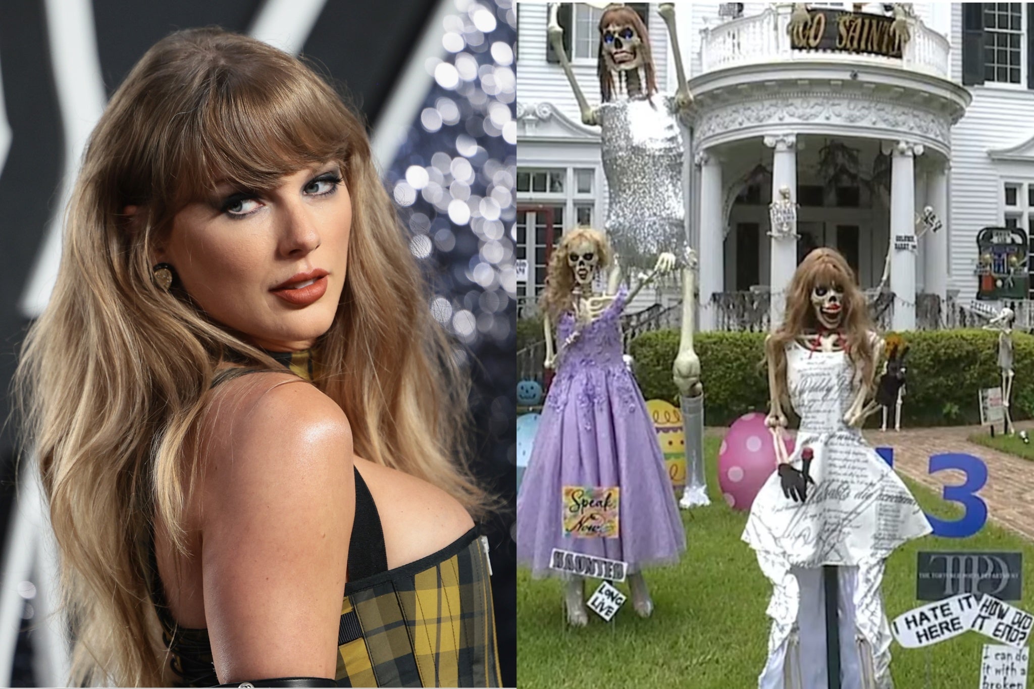 Taylor Swift themed haunted house features 13 skeleton versions of the star