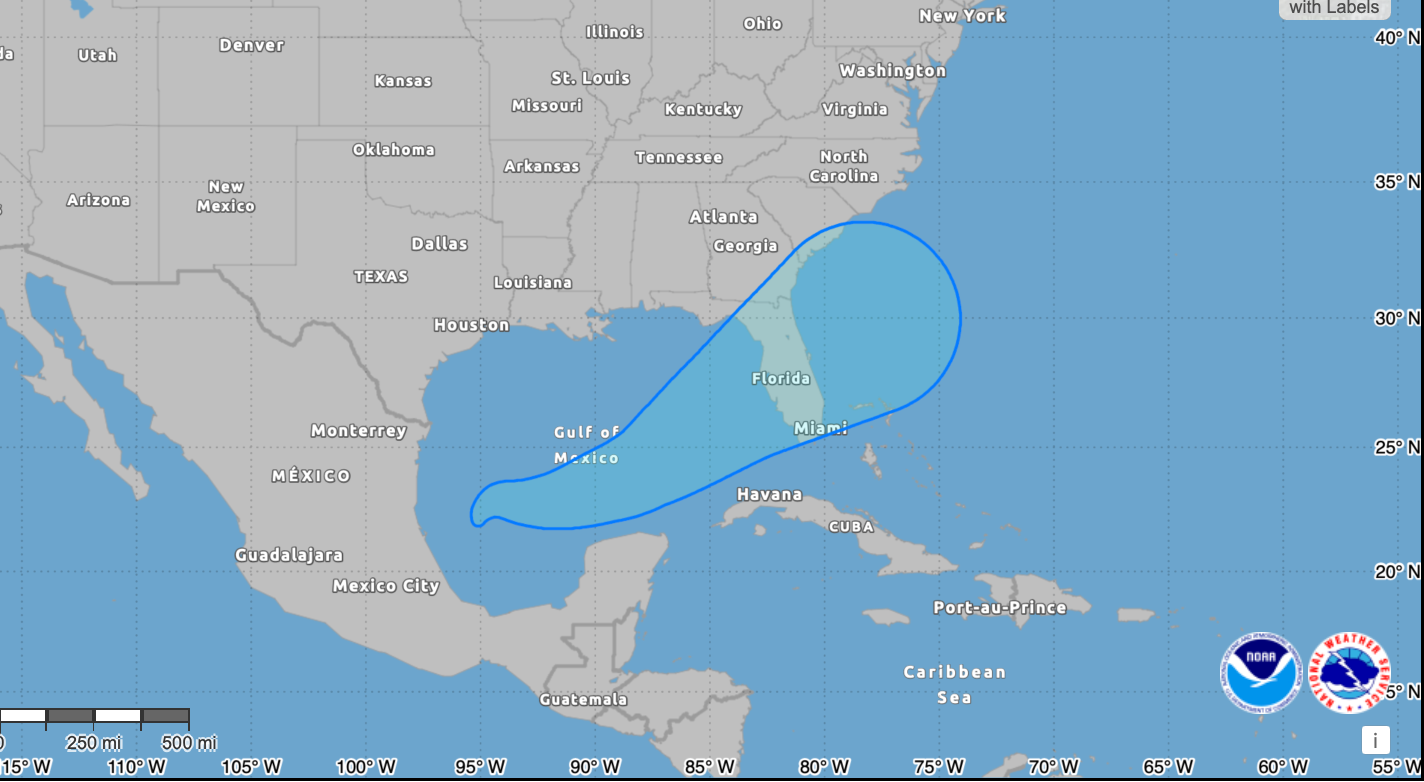 Tracking of Tropical Storm Milton shows it could become a Category 2 hurricane, making landfall in Florida on Monday morning