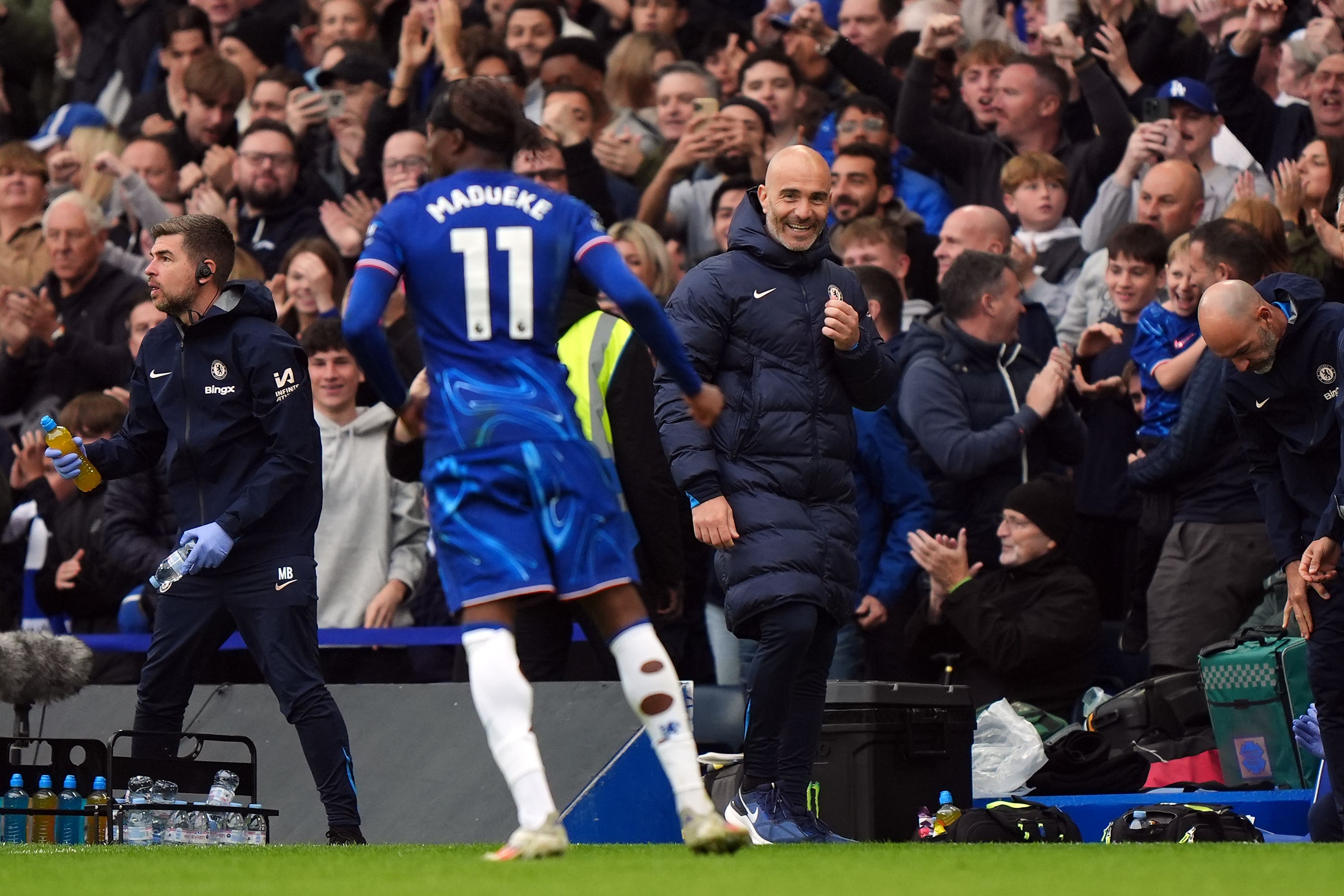 Enzo Maresca (right) said he was happy with his team’s spirit despite the melee that broke out at the end of the draw with Nottingham Forest (Bradley Collyer/PA)