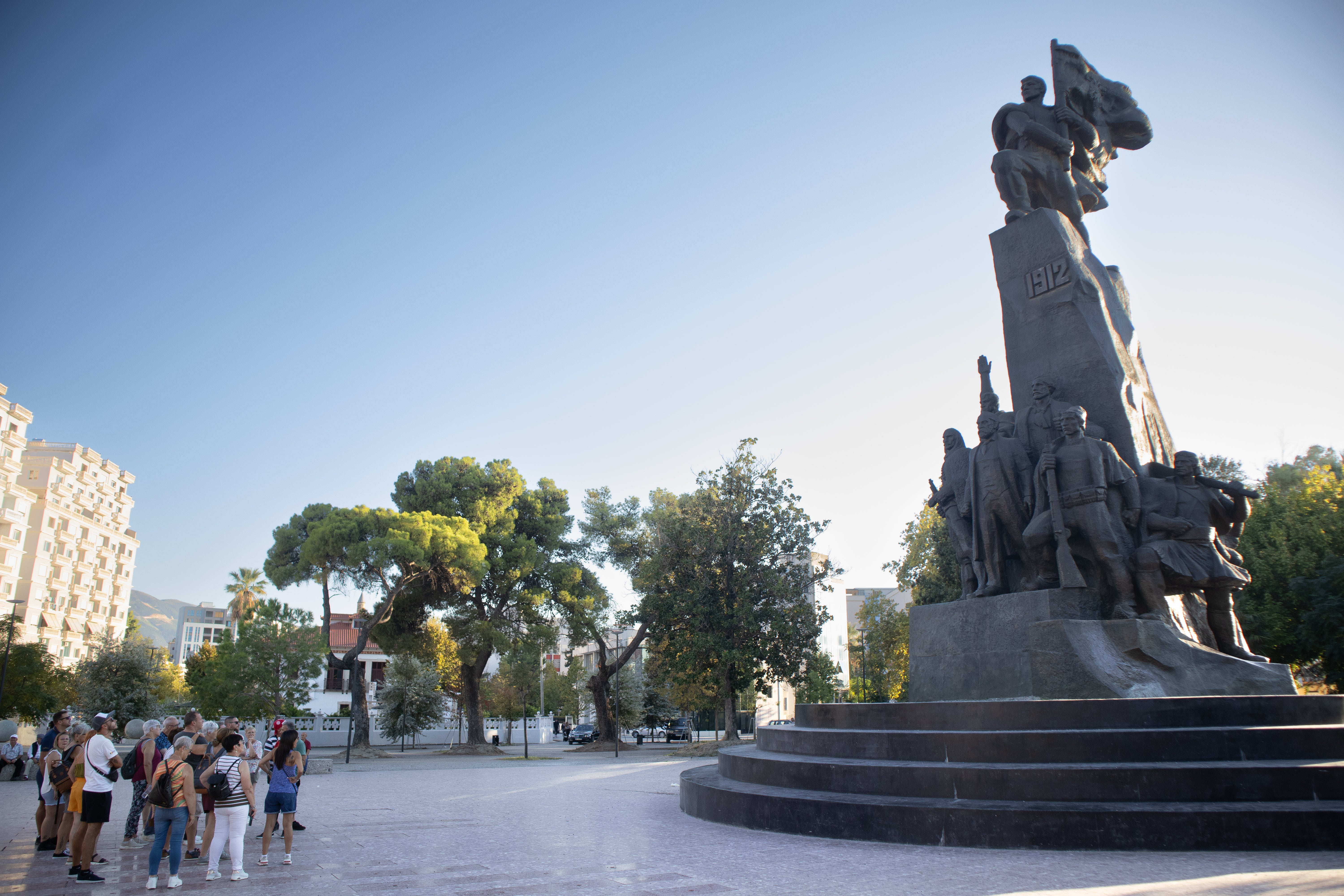 The Monument of Independence in the centre of Vlore, Albania