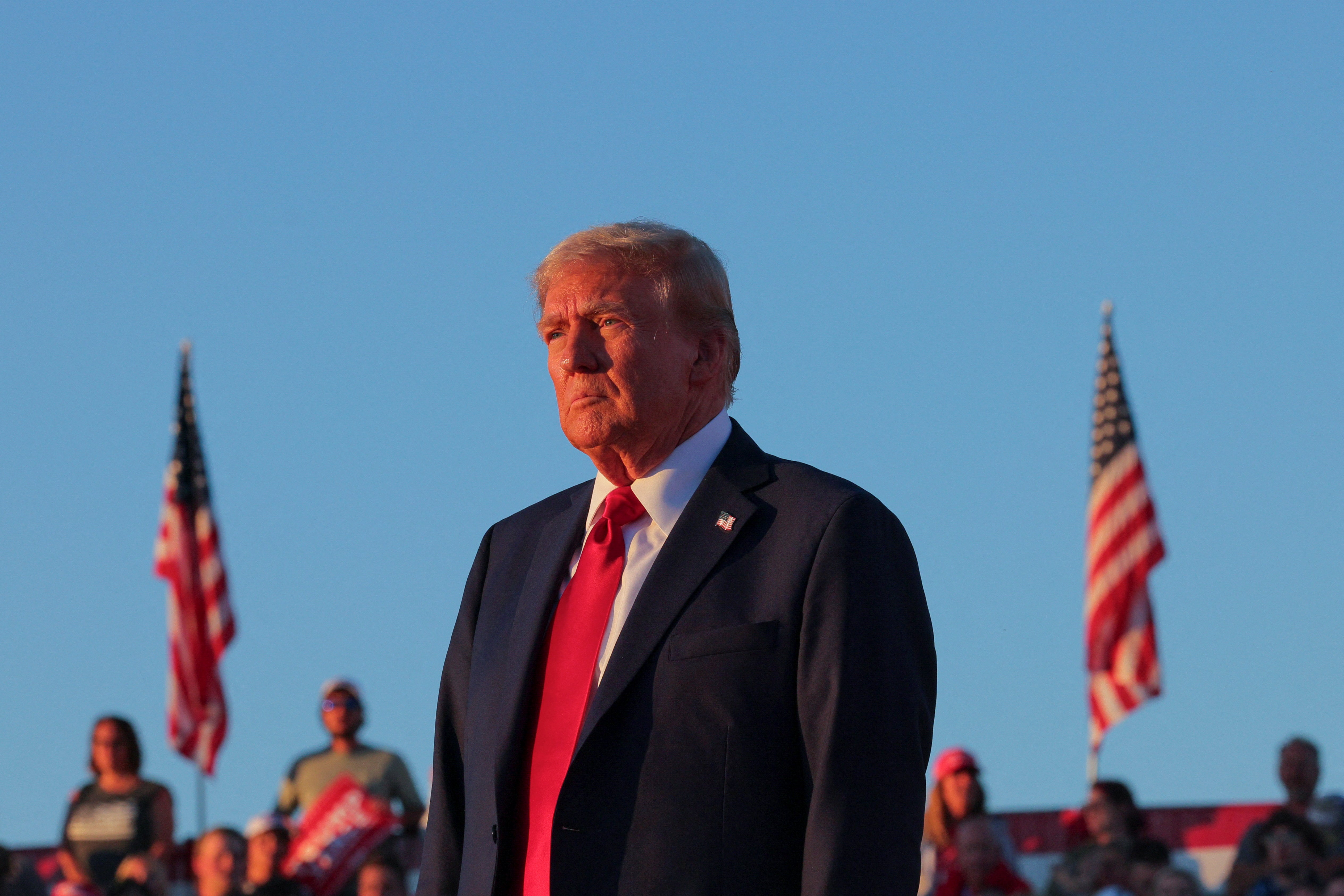 Donald Trump holds a campaign rally in Butler, Pennsylvania on October 5, roughly three months after a gunman fired at the former president and a rally crowd at the same site.