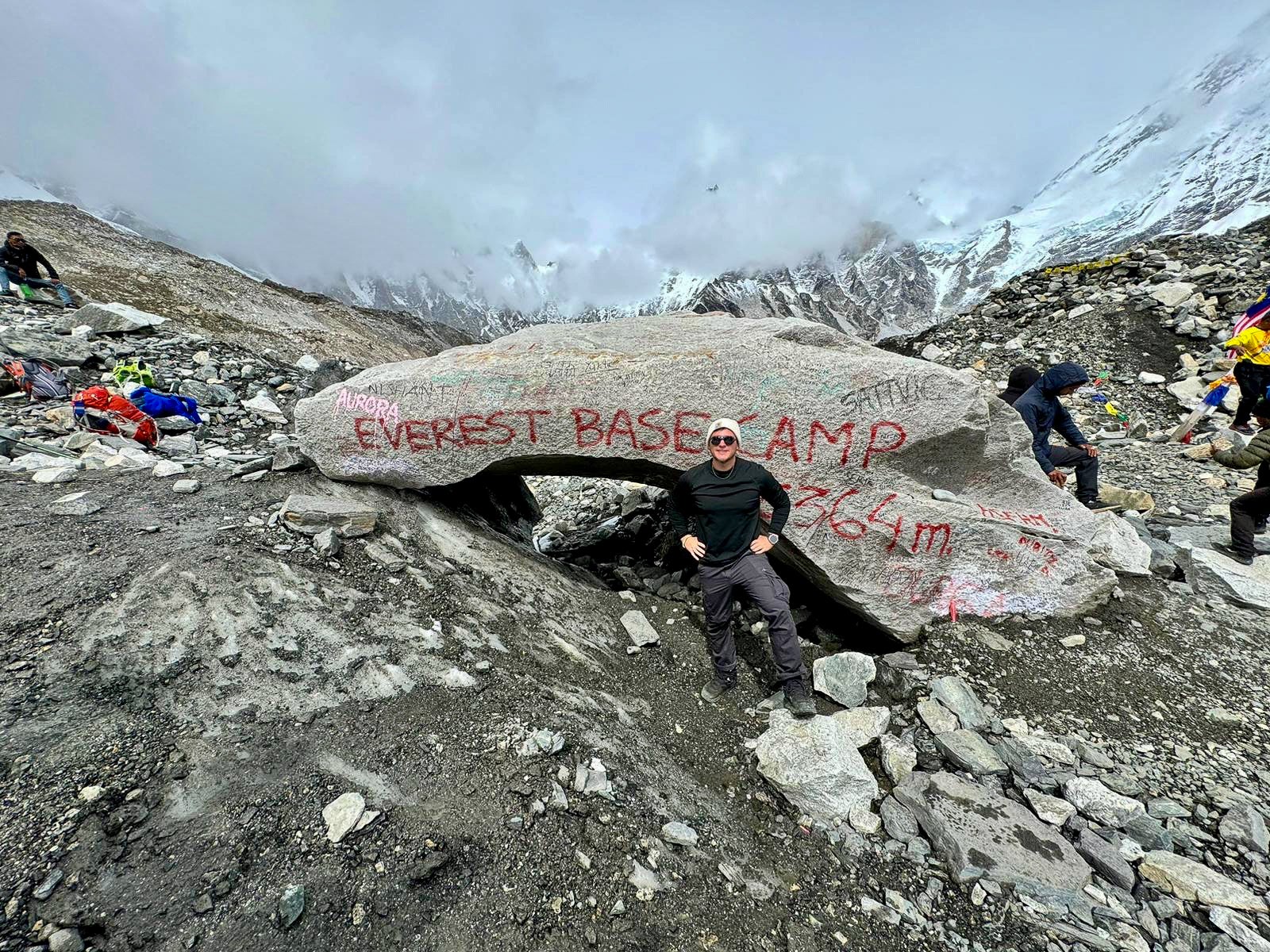 Rock on: the scene at Everest Base Camp