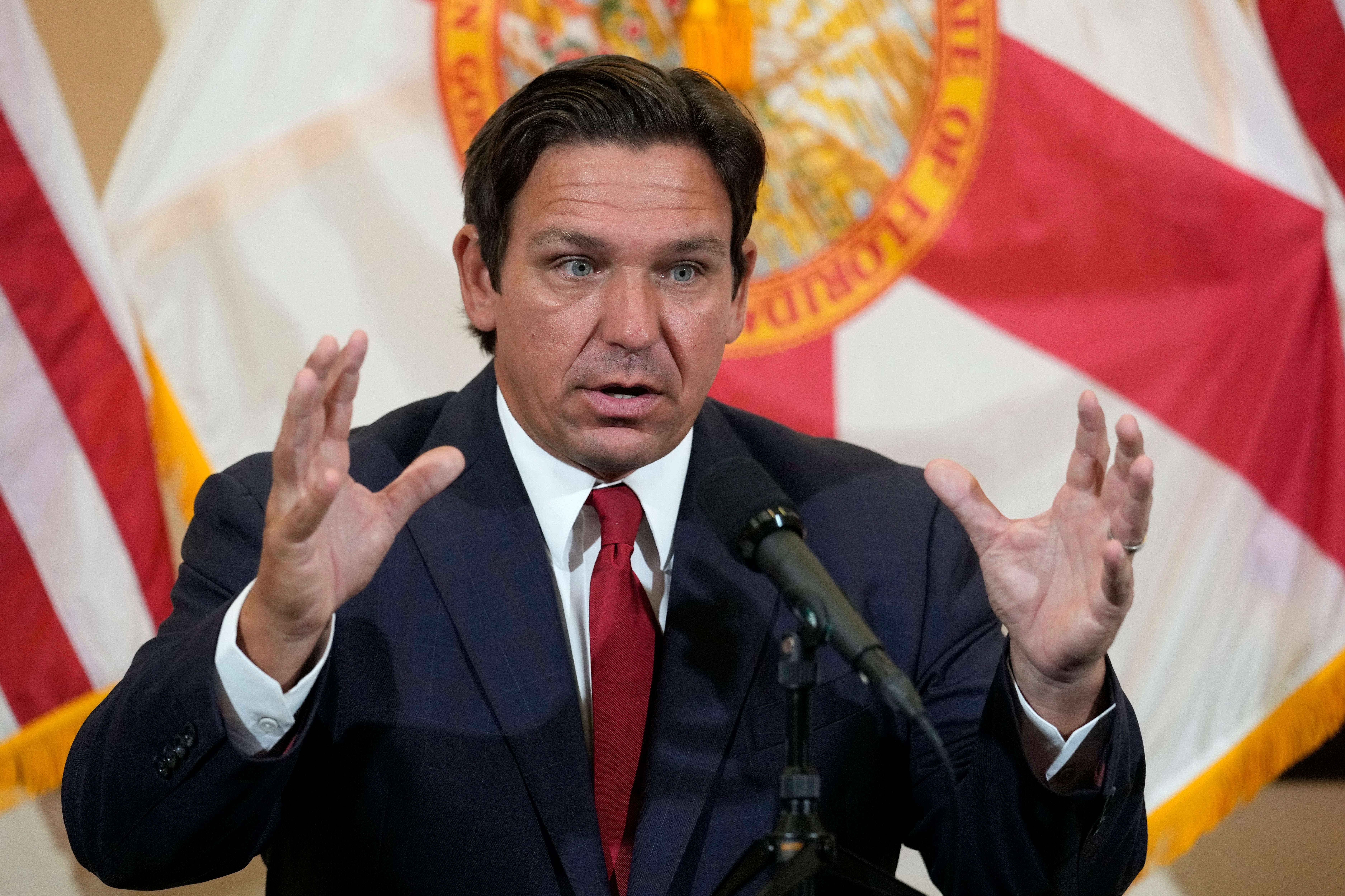 Florida Governor Ron DeSantis is accused of using his administration to threaten local TV stations airing campaign ads supporting an abortion rights measure.