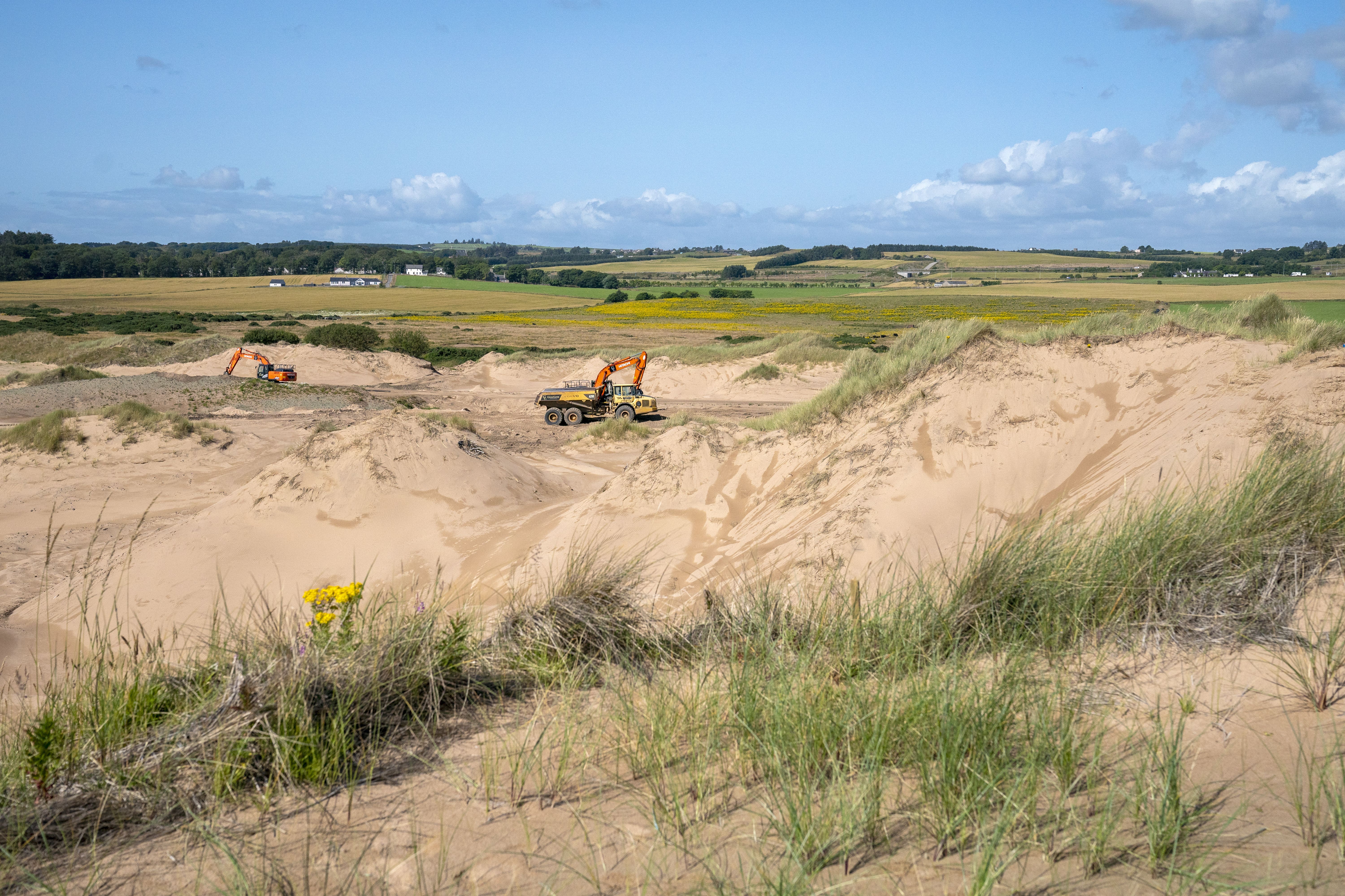 Part of the new golf course under construction at Trump International Golf Links, (Jane Barlow/PA Wire).