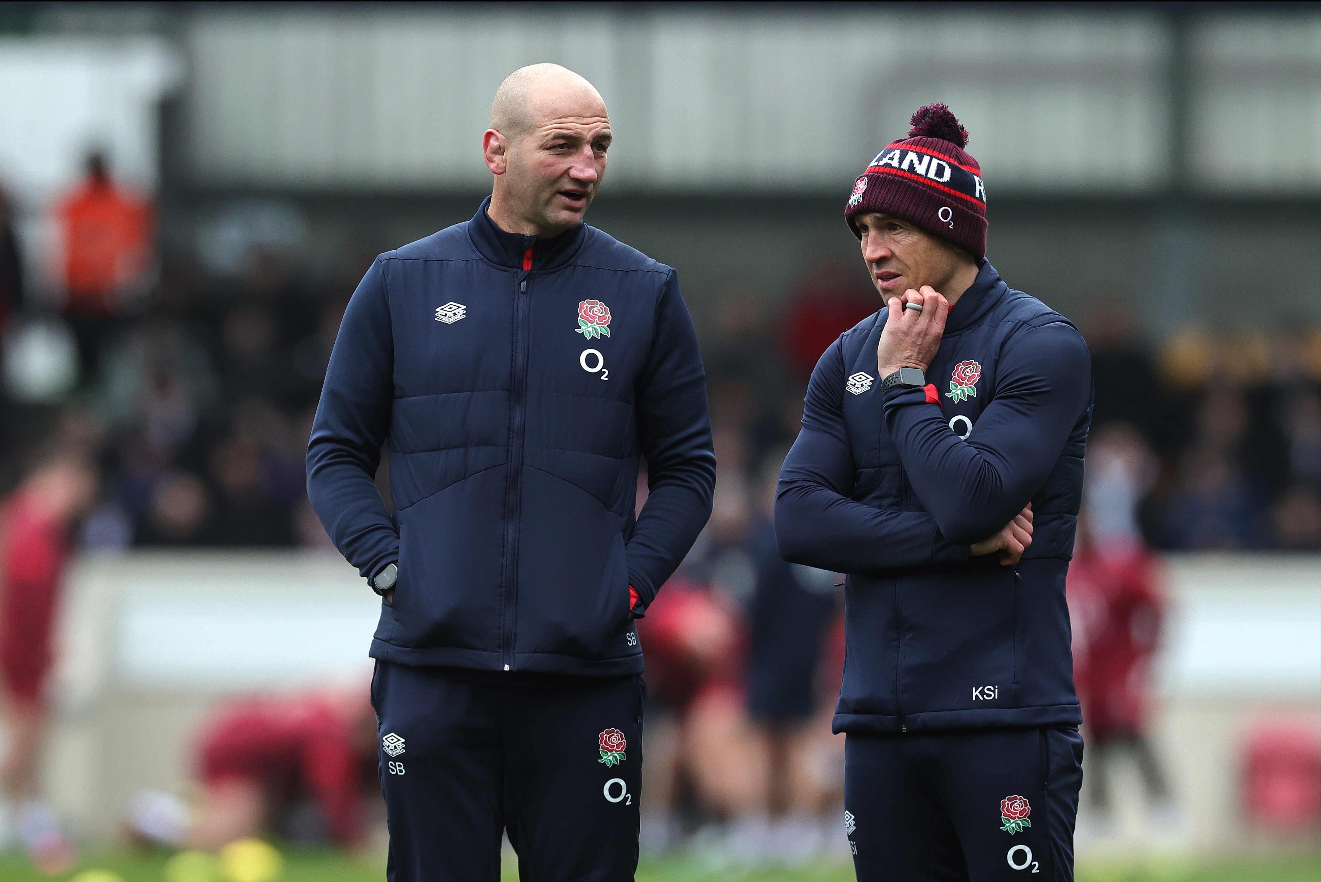 Kevin Sinfield (right) will remain part of Steve Borthwick’s staff in a limited role