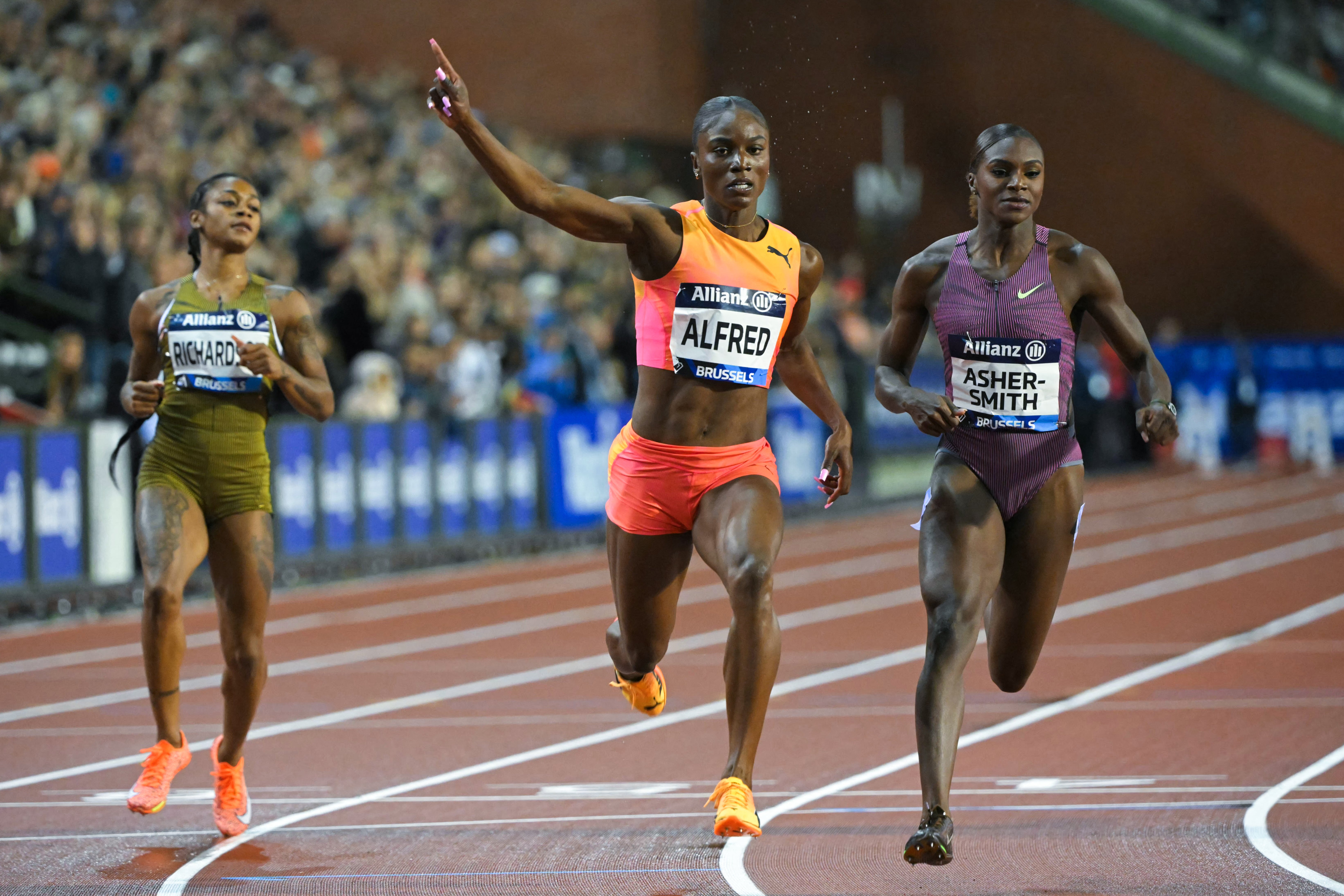 Asher-Smith finishes second behind Julien Alfred at the Diamond League final in Brussels