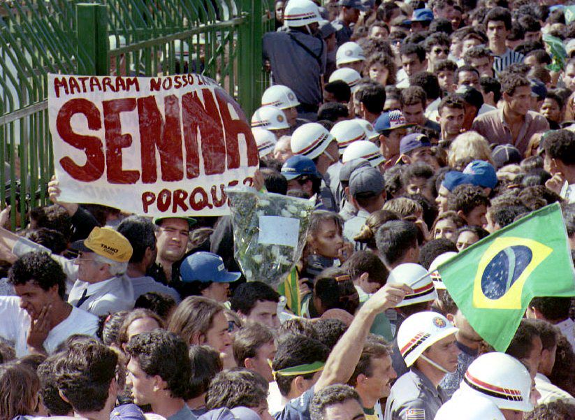 Three million people lined the streets of Sao Paulo on the day of Senna’s funeral