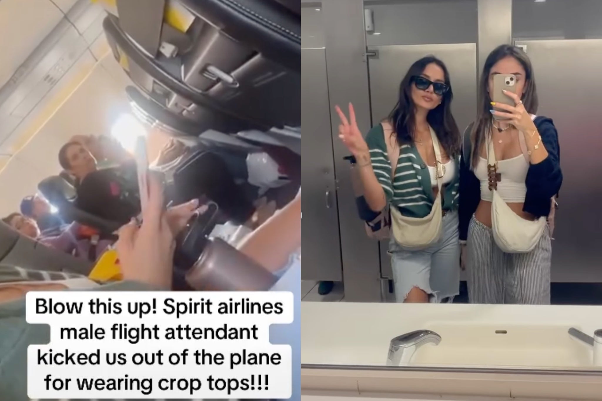 Two female passengers claim a male attendant refused to let them fly in their crop tops