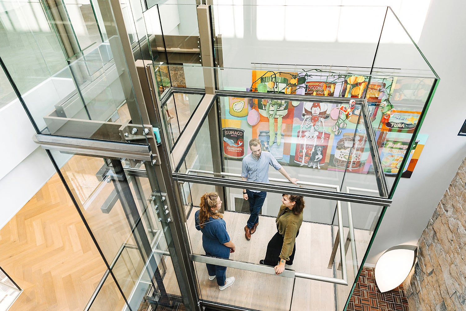 Artwork was displayed in an elevator at Lisser Art Museum in Lisse