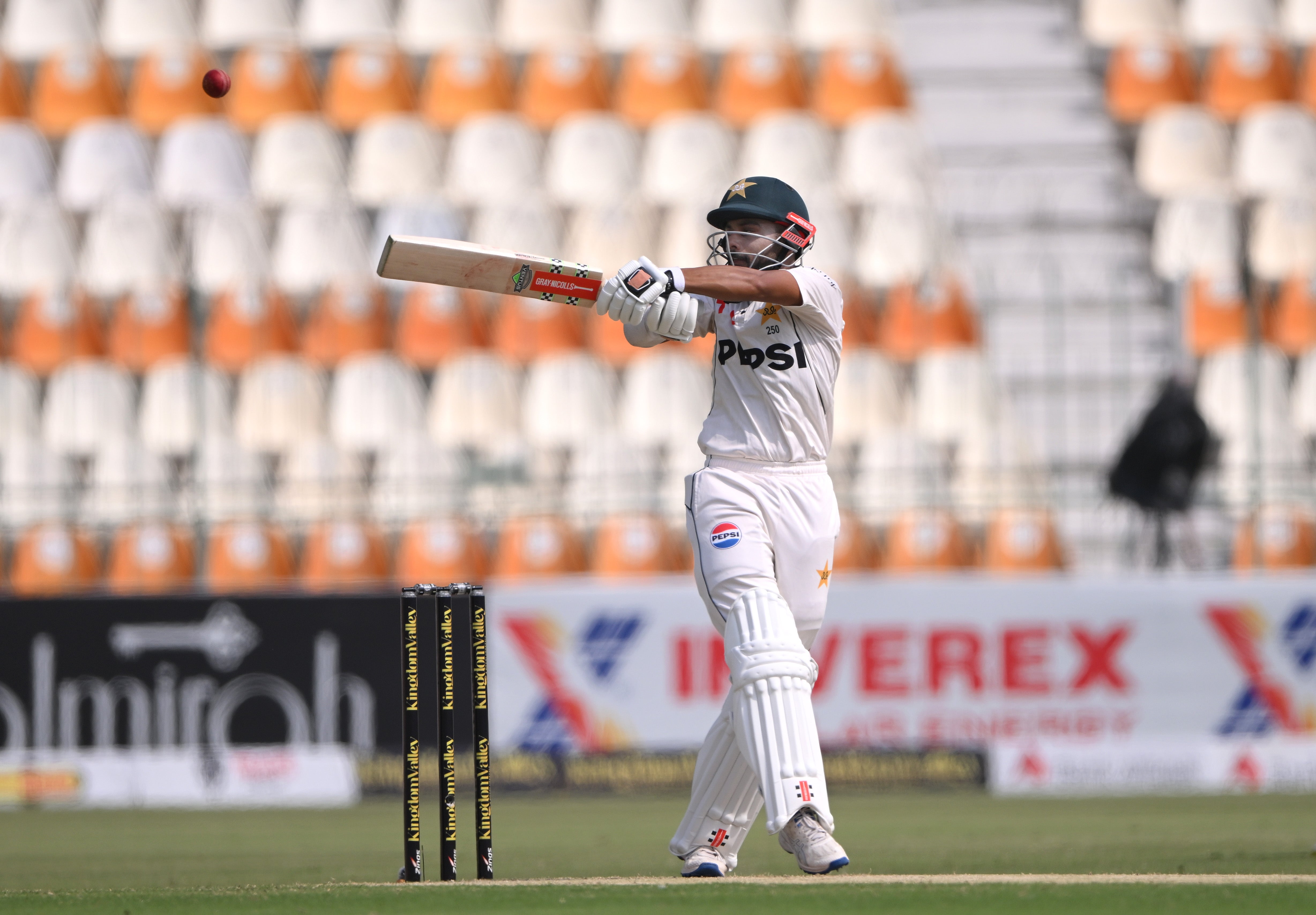 Saud Shakeel scores half century on day two in Multan