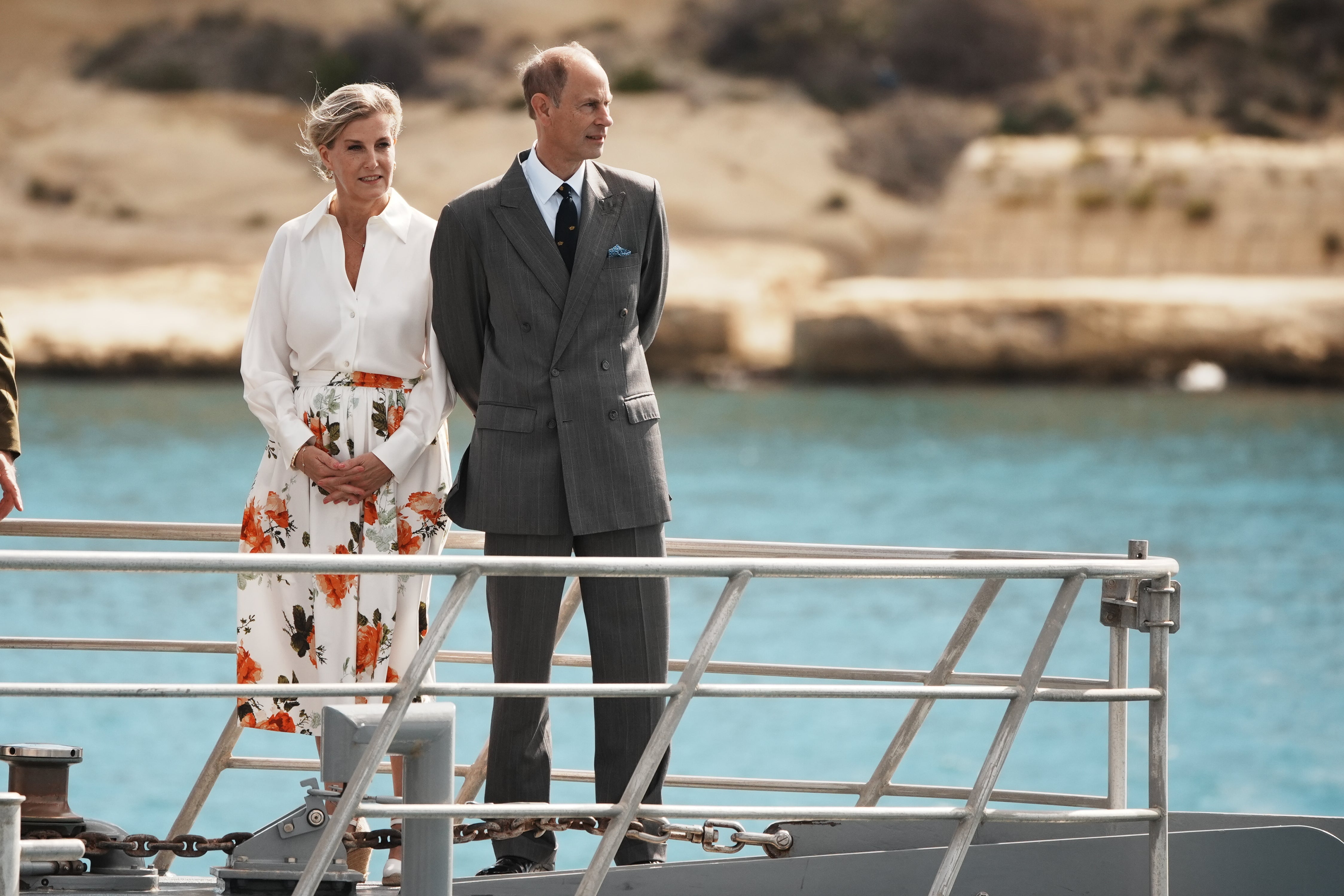 The royal couple toured key wartime sites in Grand Harbour, Valetta (Aaron Chown/PA)