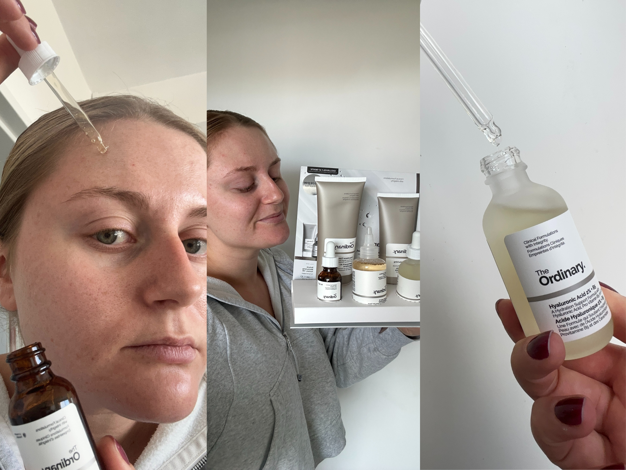 We got to work testing the products on our skin at home