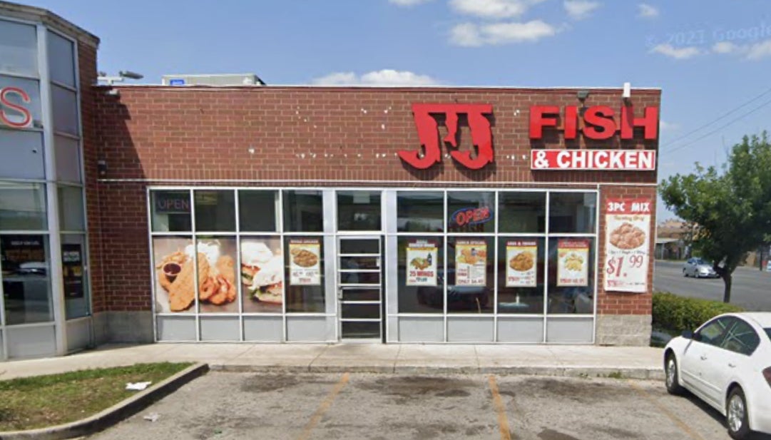 Scene of the crime, JJ Fish and Chicken on 7800 block of South Western Avenue in Ashburn