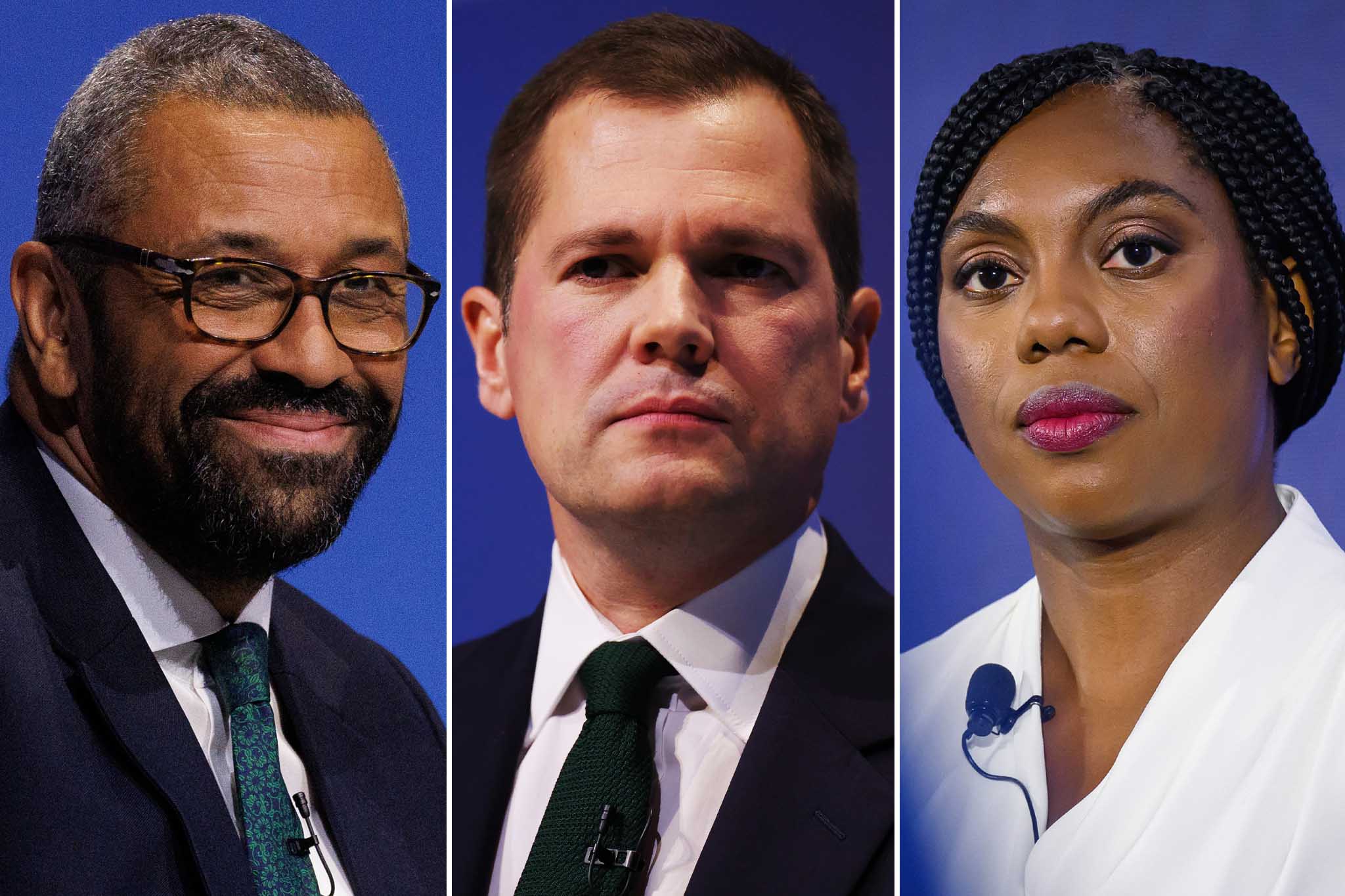 Left to right: James Cleverly, Robert Jenrick and Kemi Badenoch