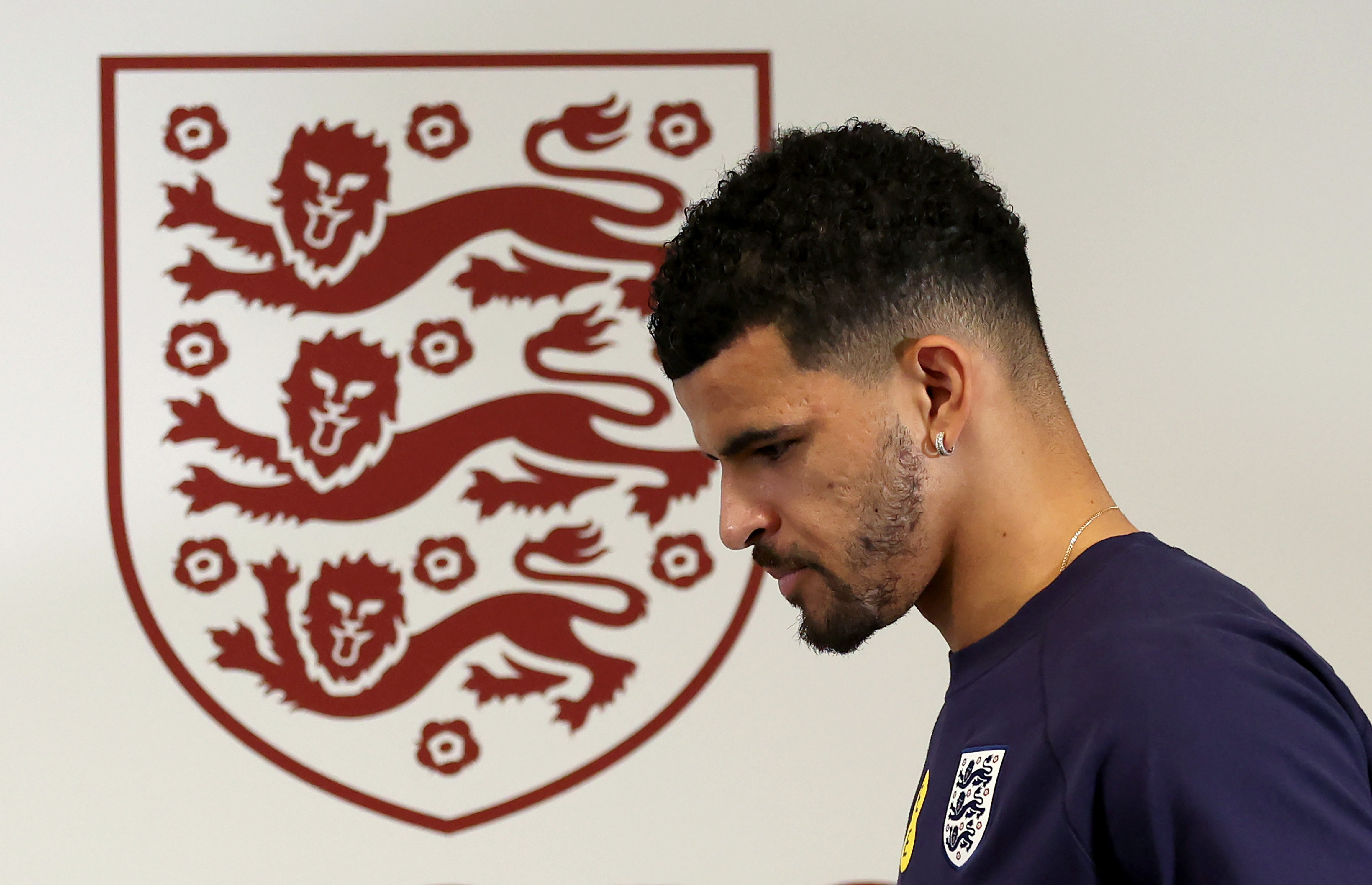 Dominic Solanke at St George’s Park ahead of England’s Nations League match with Greece