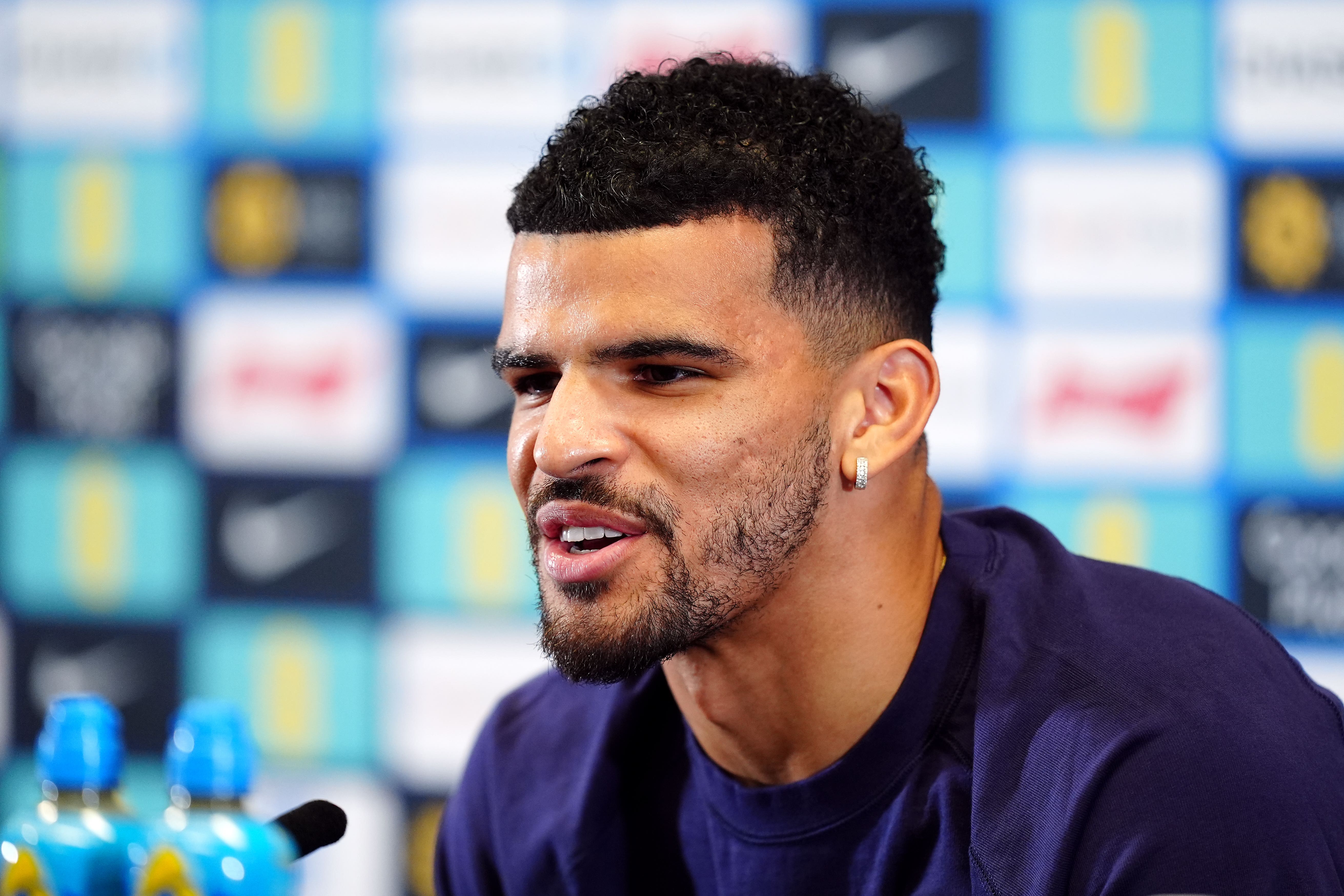 Dominic Solanke during a press conference at St George’s Park (Mike Egerton/PA)