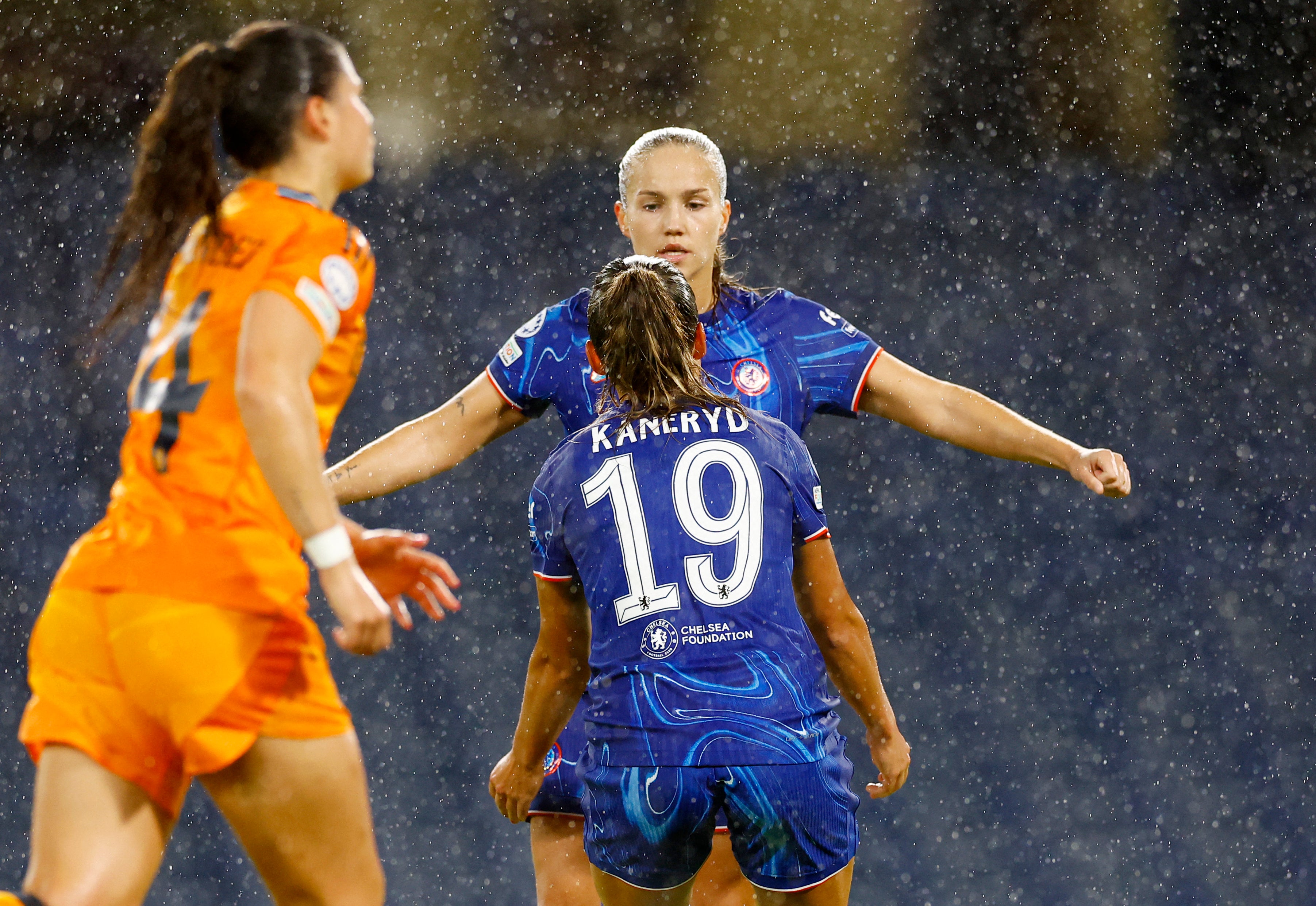 Reiten celebrates Chelsea’s second from the penalty spot