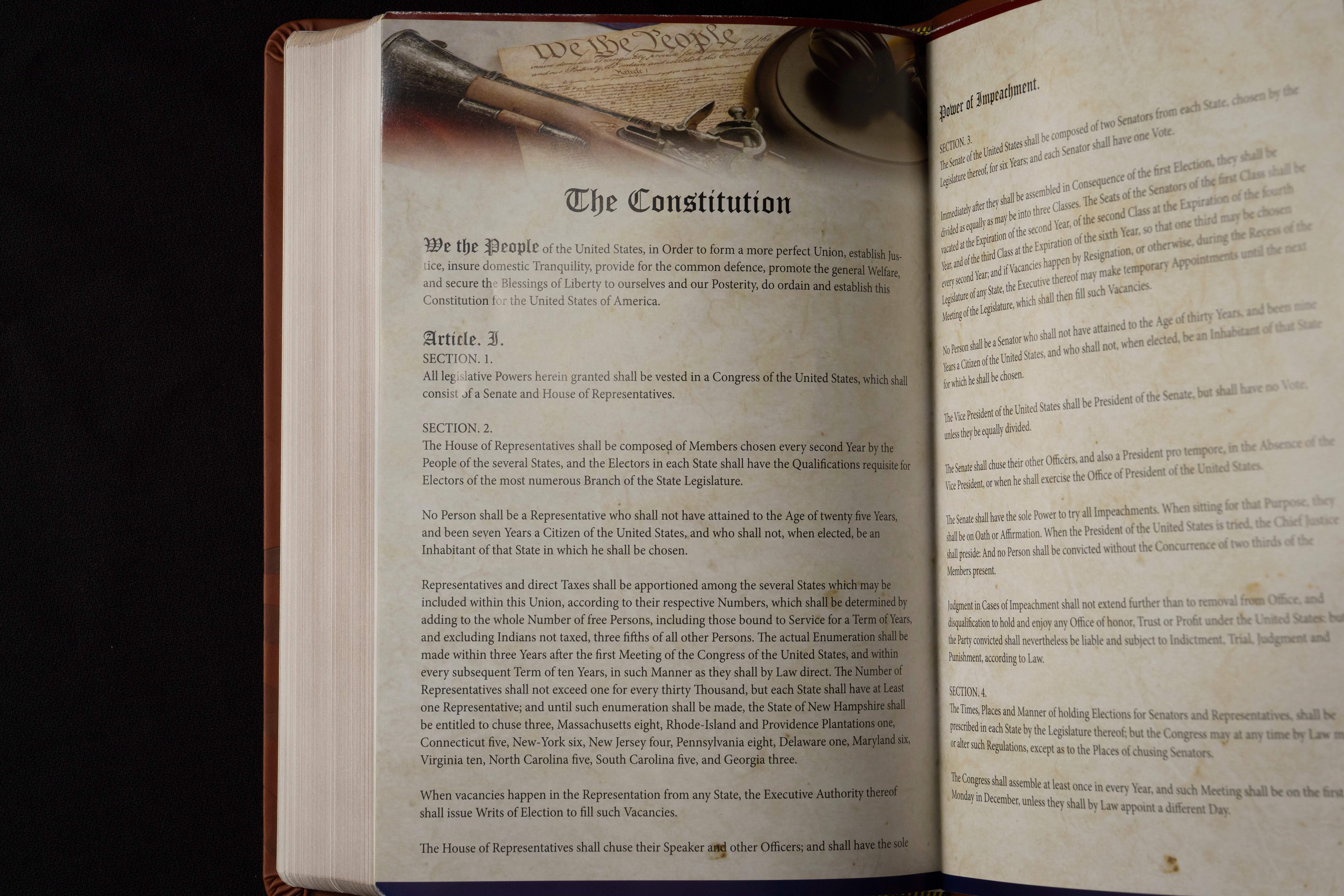 The U.S. Constitution as it appears inside the ‘God Bless the U.S.A.’ endorsed by Donald Trump and Lee Greenwood