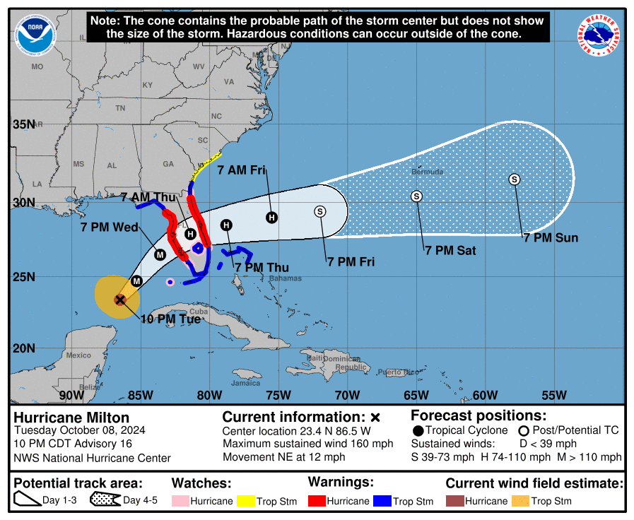 Hurricane Milton live tracker Florida braces for landfall as Biden