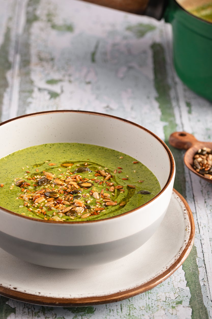 Anything goes with this green soup