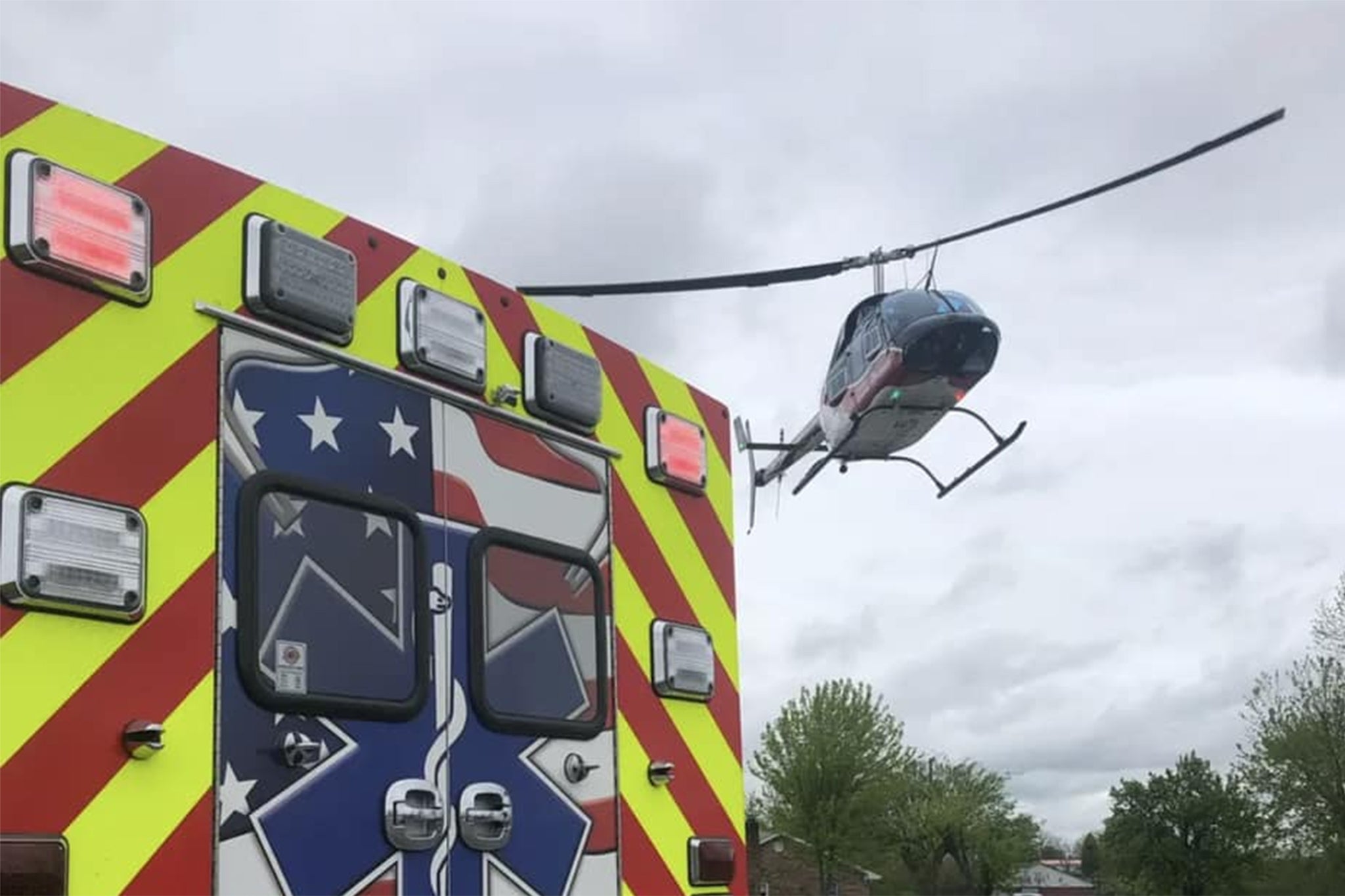 Photo of Air Evac helicopter and ambulance released after fatal crash