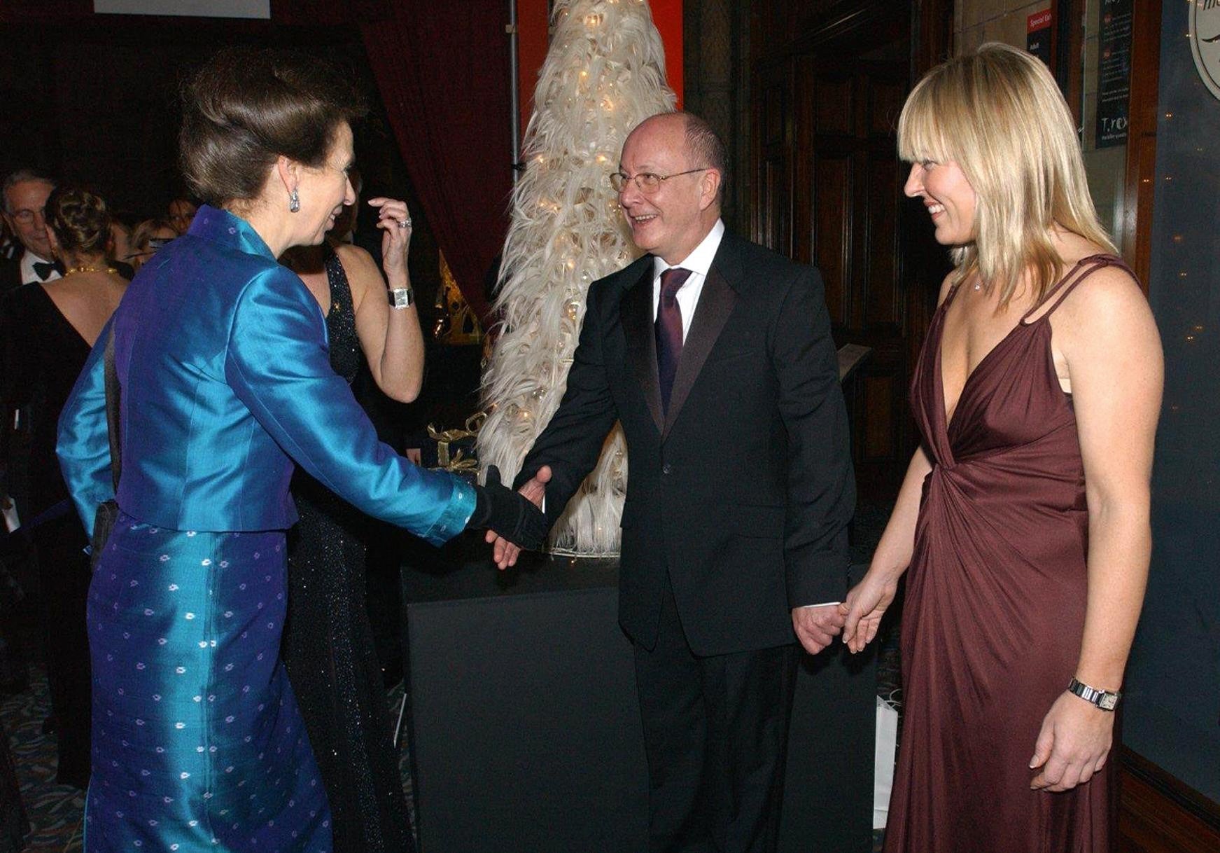 Sorbie meeting Princess Anne at a charity fundraiser in 2003