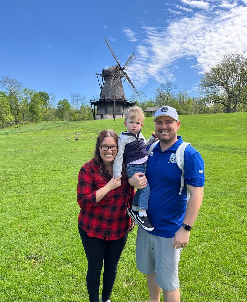 Stephanie and Chris Schwartz with their two-year-old son Cameron