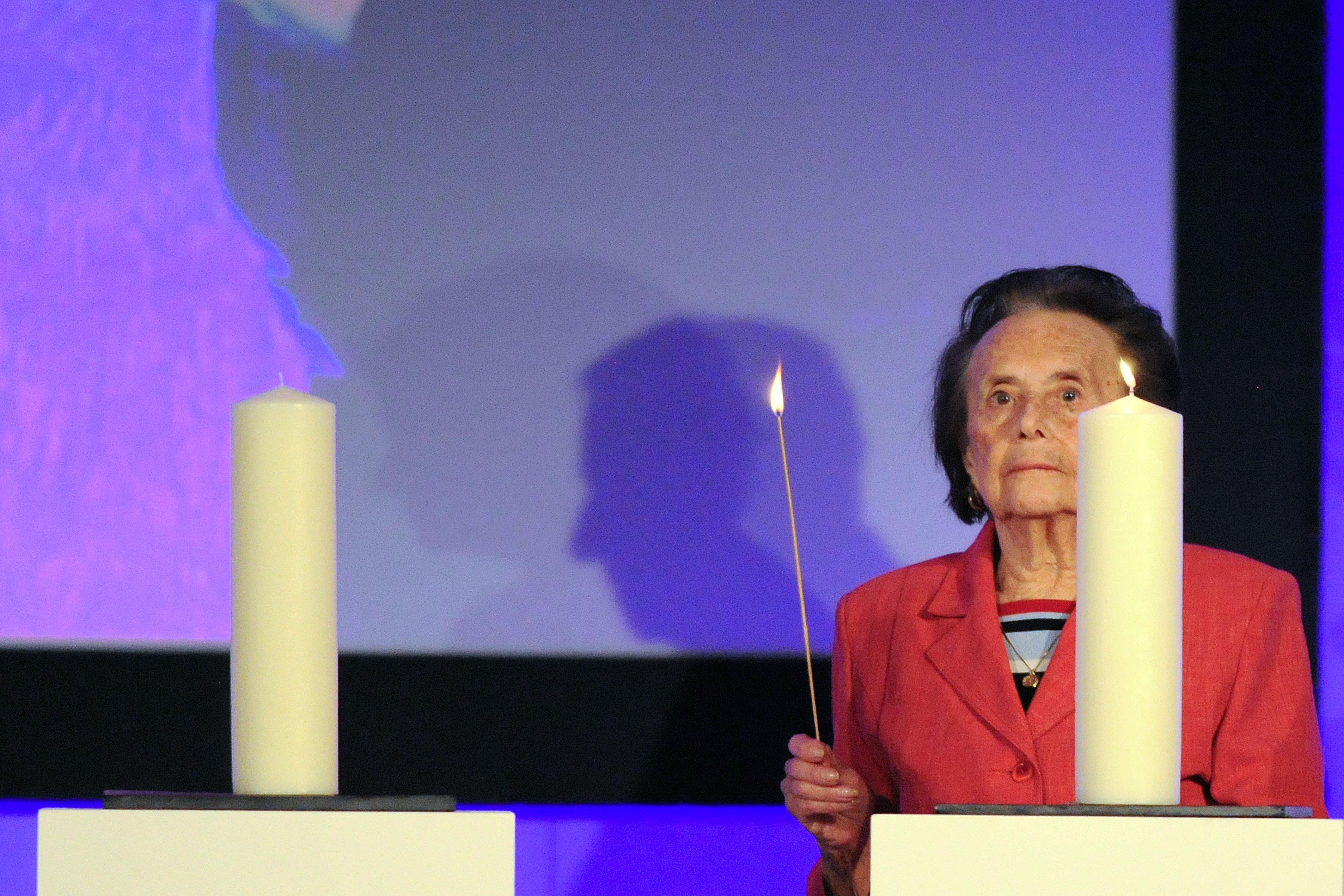 Holocaust survivor Lily Ebert at a previous Holocaust Memorial Day service (Nick Ansell/PA)