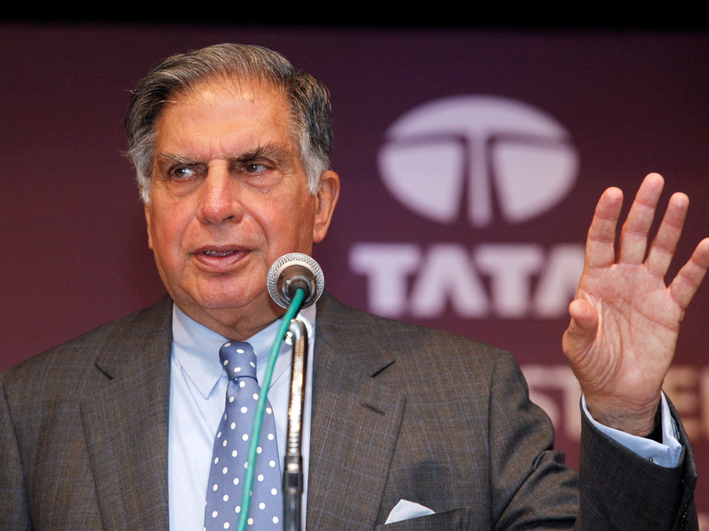 File. Ratan Tata in Mumbai, India, on 13 August 2010