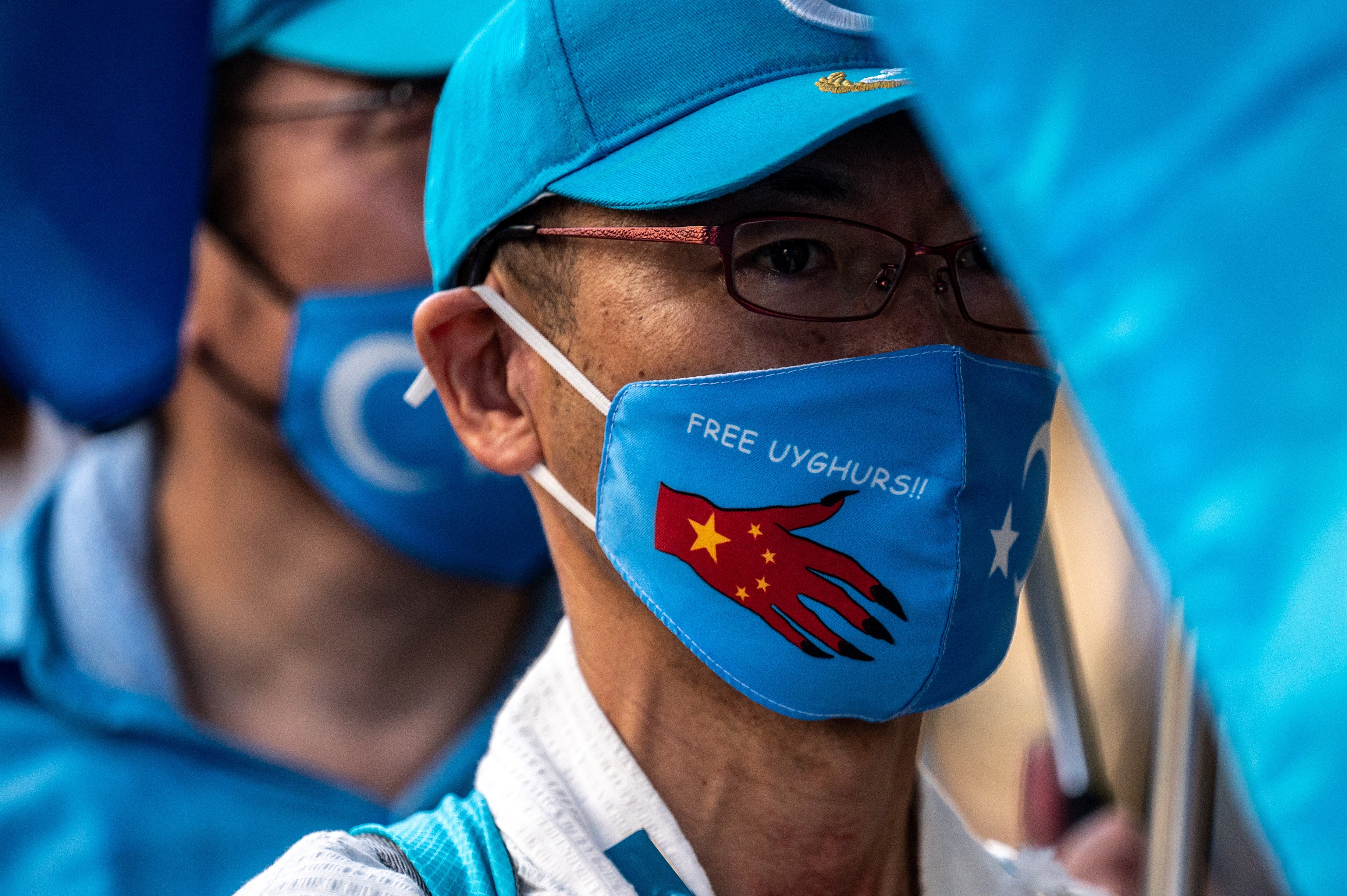 Protesters call for a boycott of the 2022 Beijing Winter Olympics over China’s human rights record, in Tokyo in 2021