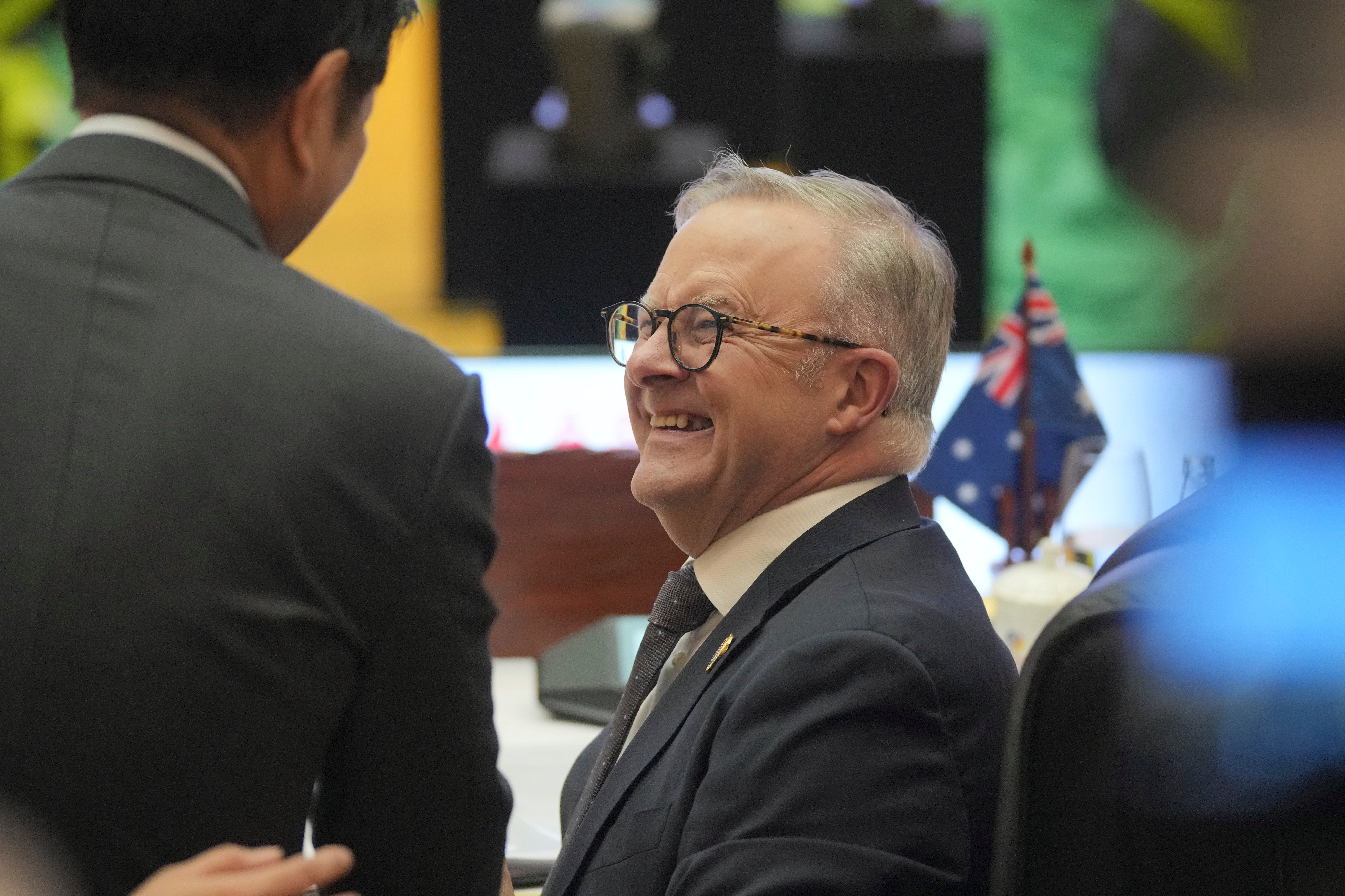 The Australian PM shares a light moment with Philippine's President Ferdinand Marcos Jr