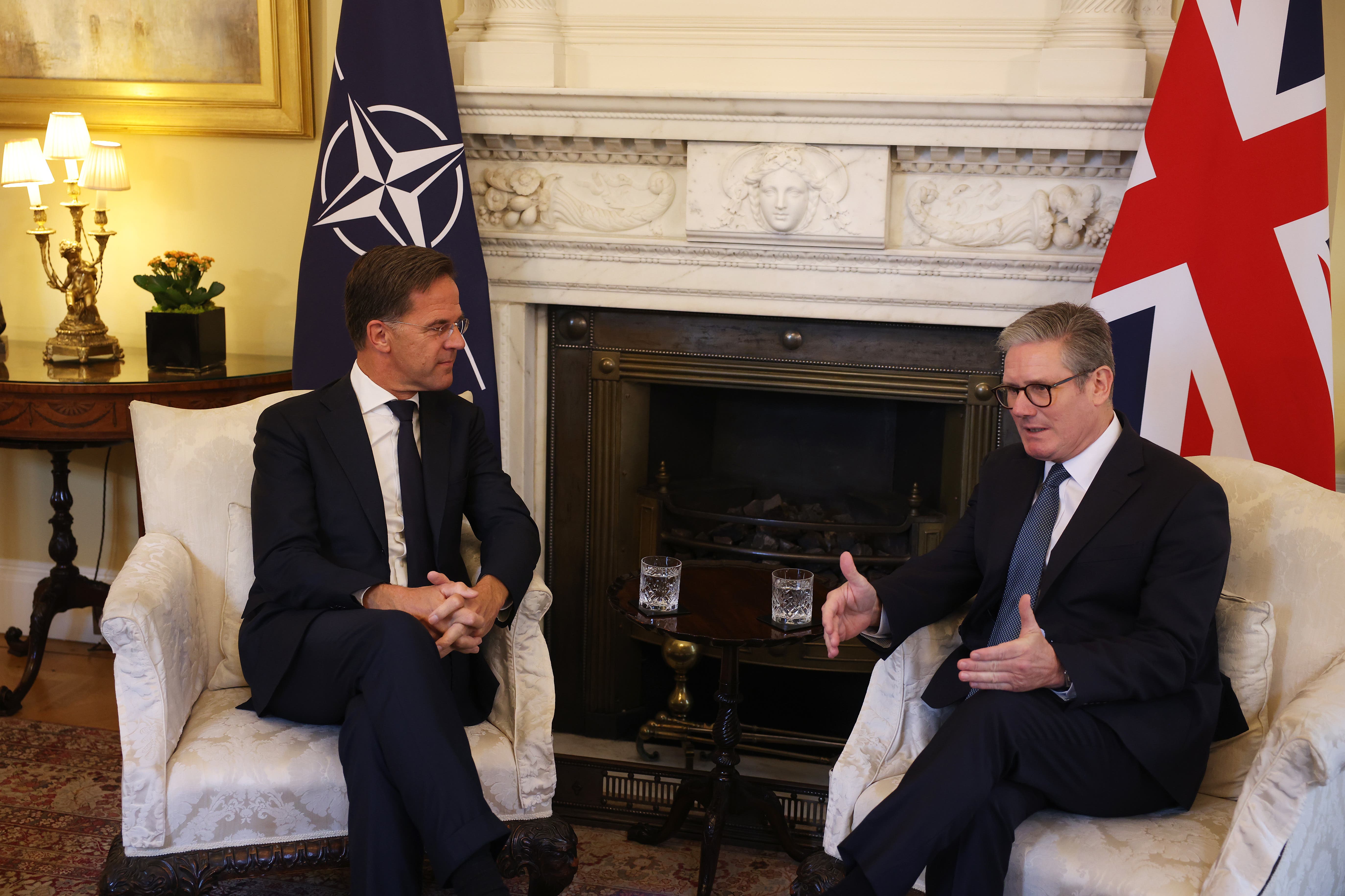 Alliance chief Mark Rutte, left, and Prime Minister Sir Keir Starmer held a bilateral meeting in 10 Downing Street on Thursday (Dan Kitwood/PA)